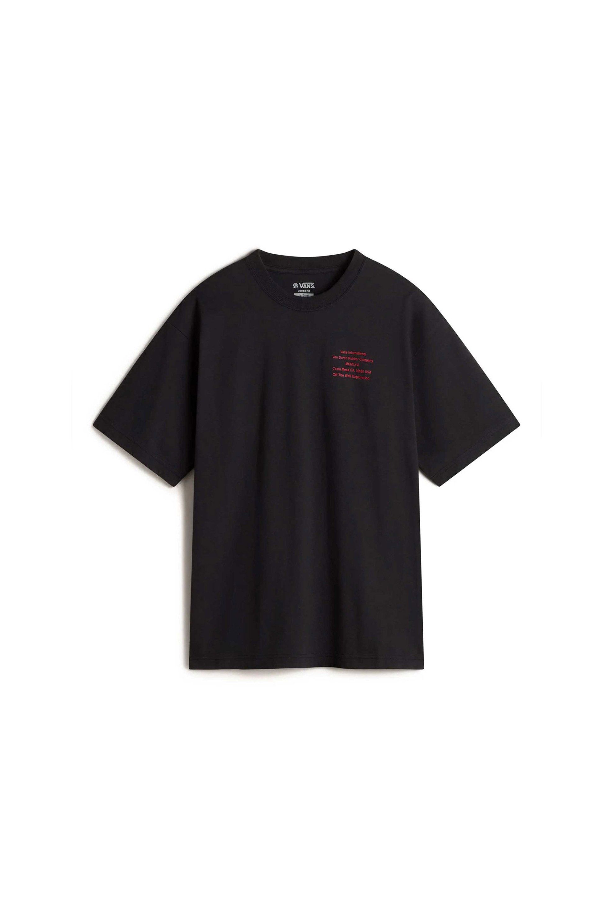 VANS Vans ανδρικό T-shirt με lettering Loose Fit "International" - VN000PKSBLK1 Μαύρο
