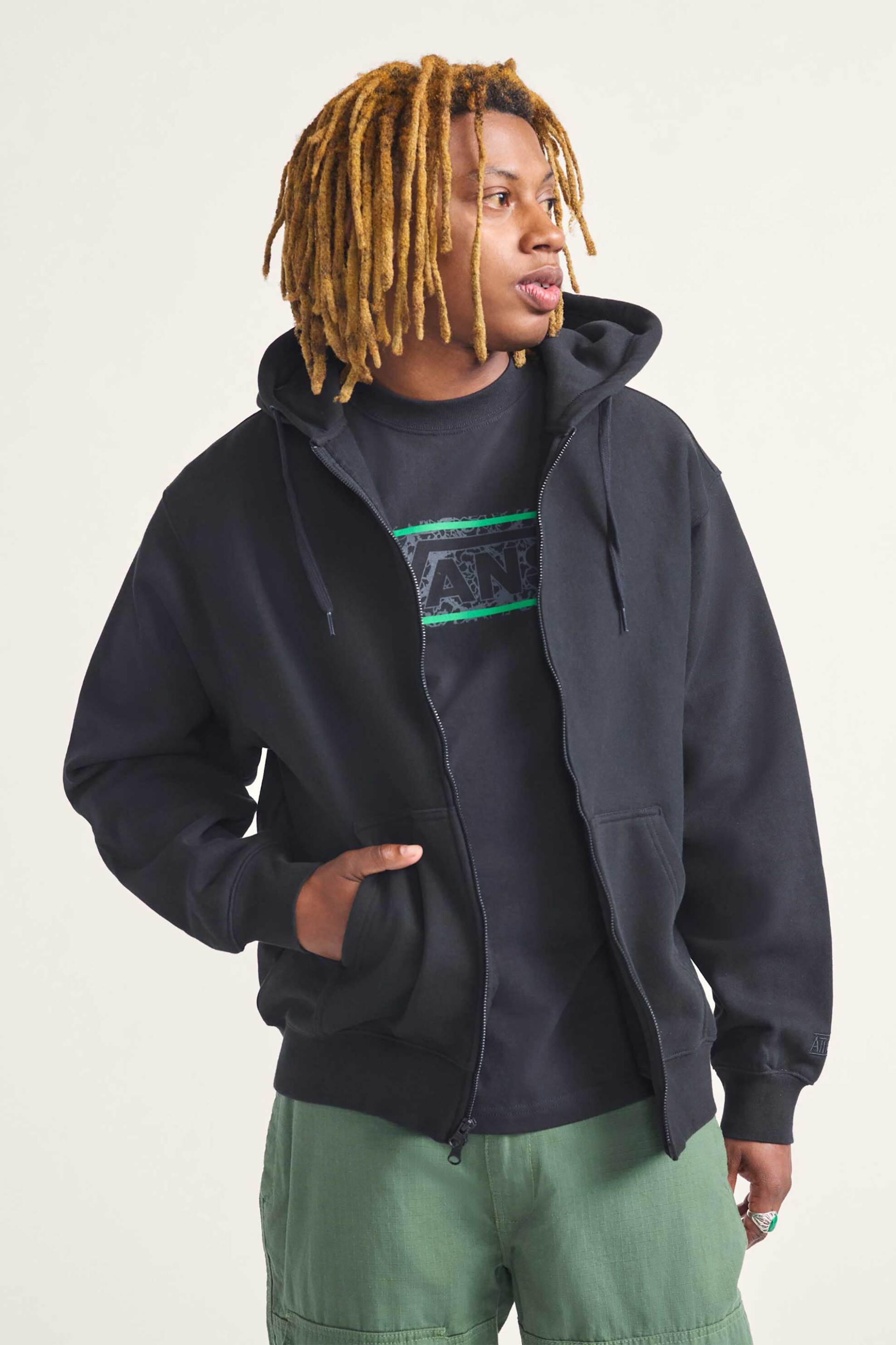 Vans ανδρική ζακέτα φούτερ με κουκούλα "Skate Zip by Atiba Jefferson" - VN000Q77BLK1 Μαύρο