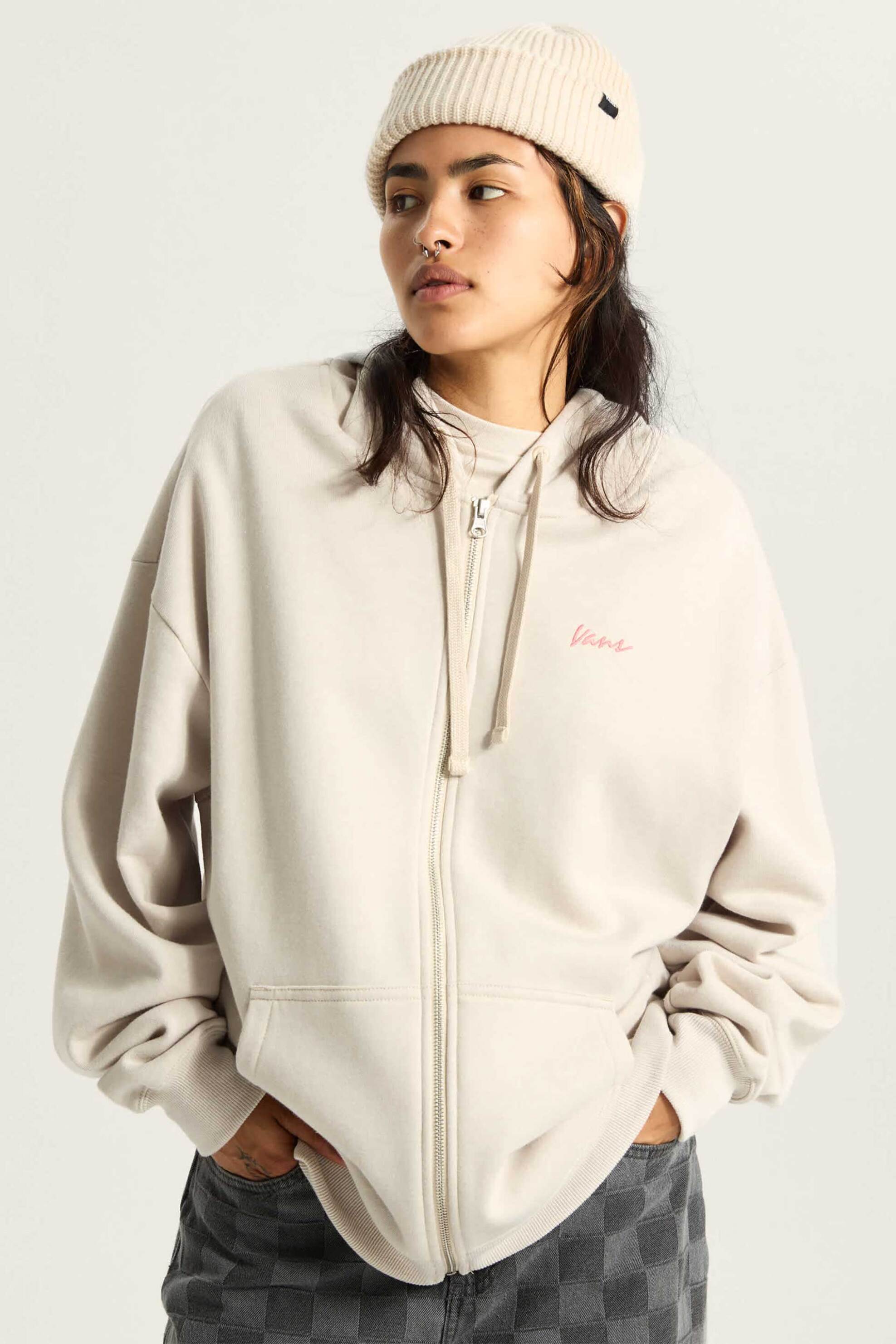 Vans γυναικεία ζακέτα φούτερ με κουκούλα "Everyday Pullover" - VN000QF32N11 Εκρού