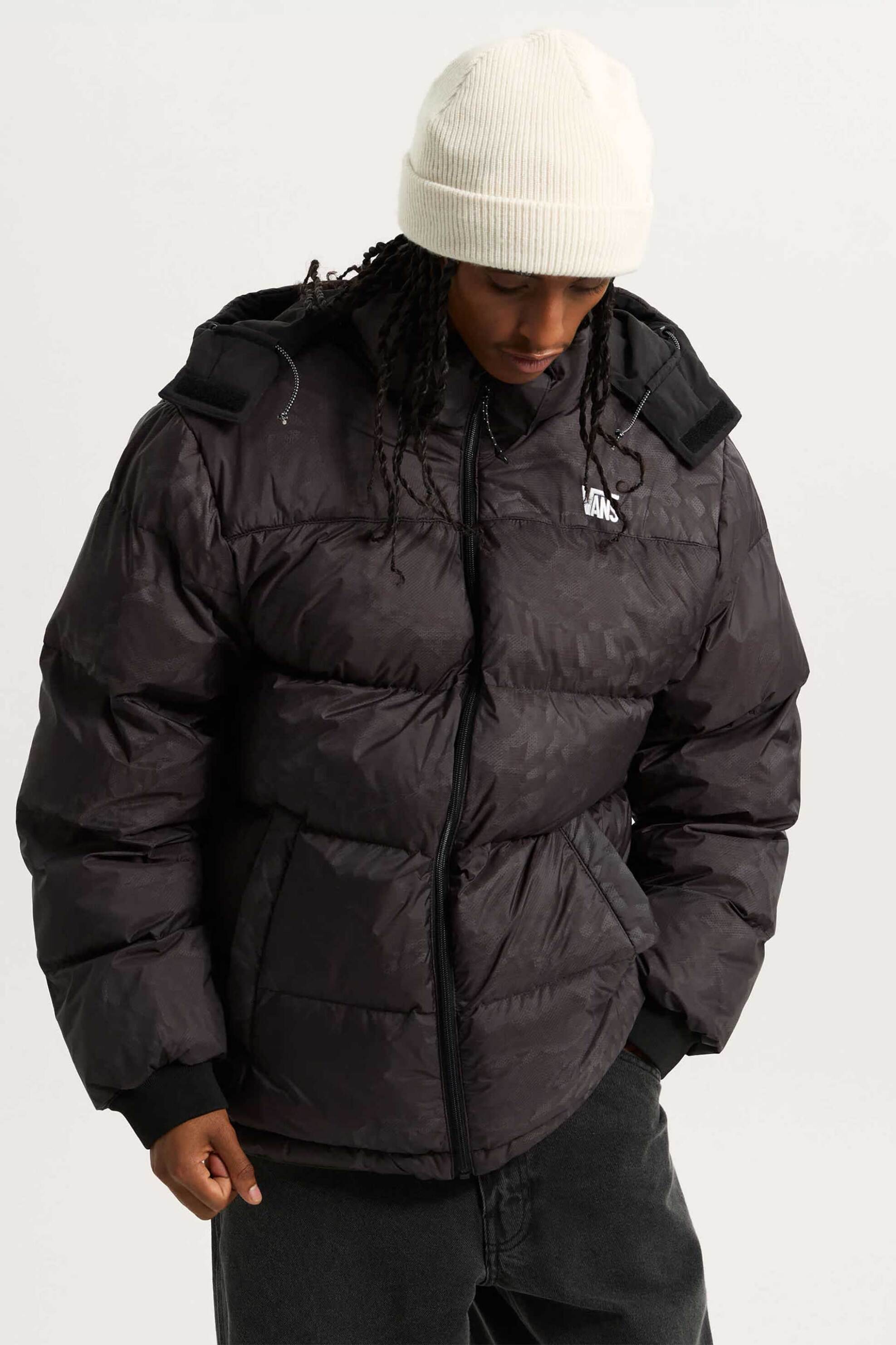 Vans ανδρικό μπουφάν με καπιτονέ σχέδιο διπλής όψης - VN000PJ7BLK1 Μαύρο
