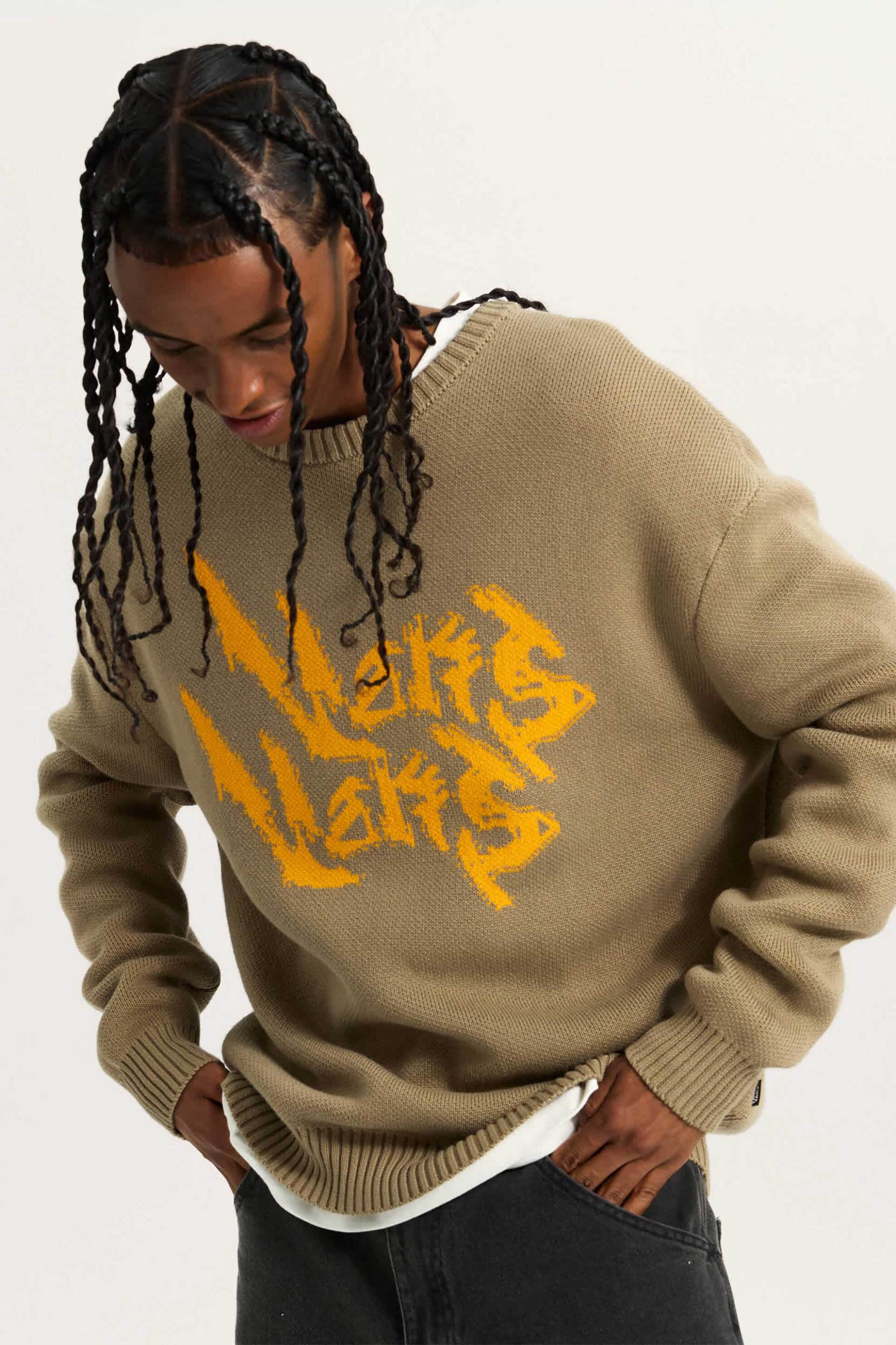 Vans ανδρική πλεκτή μπλούζα "Raw Instinct" - VN000R92EMF1 Μπεζ