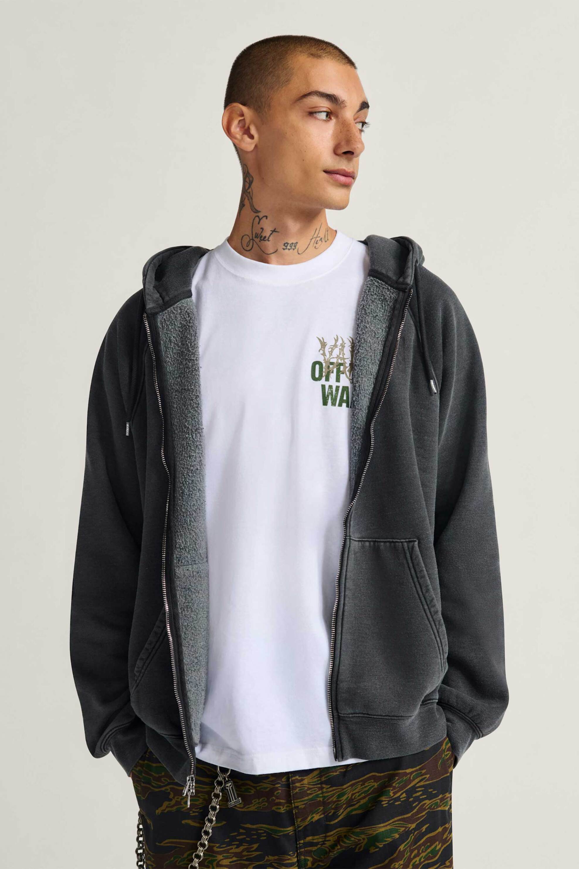 Vans ανδρική ζακέτα φούτερ με κουκούλα "TeamTeam" - VN000PJMBLK1 Μαύρο