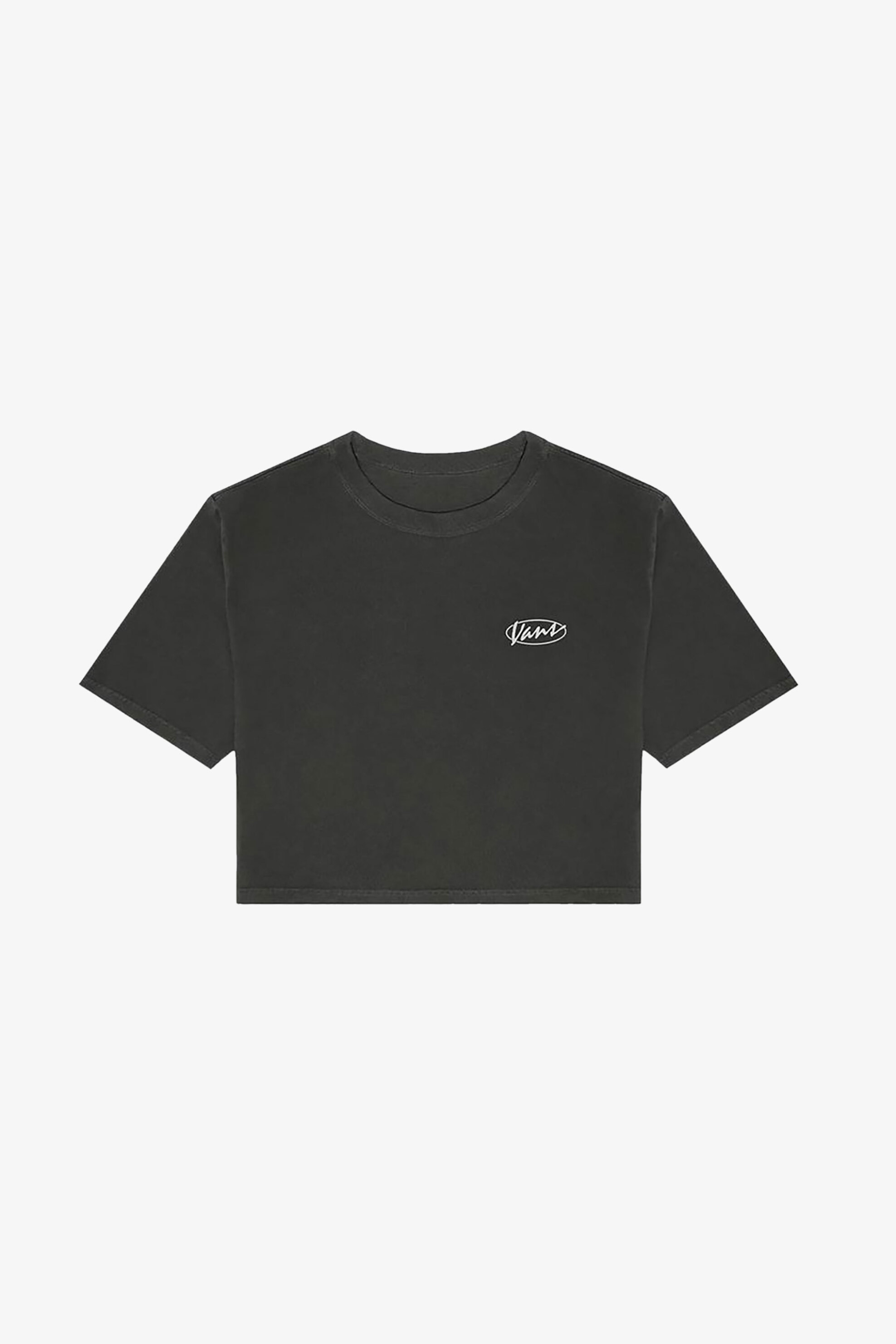 Vans γυναικείο T-shirt με λογότυπο cropped "Script" - VN000PR4EMV1 Μαύρο
