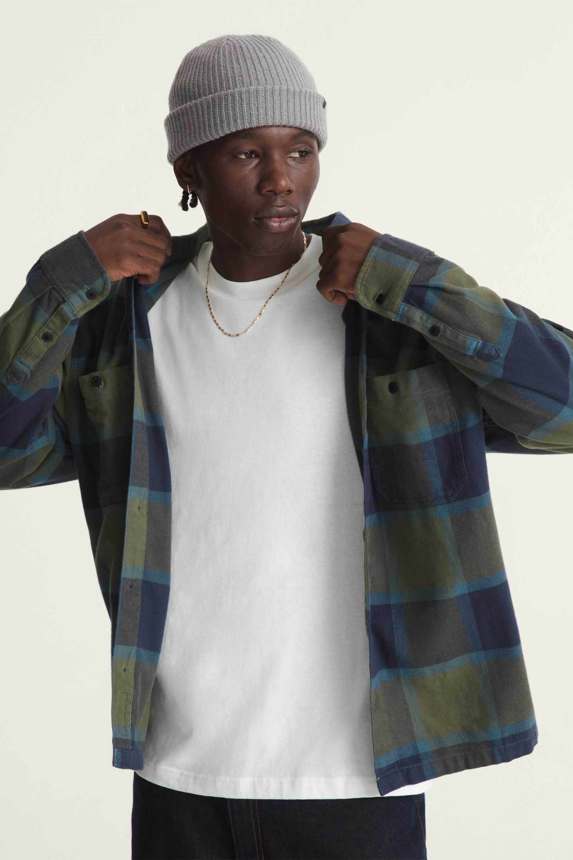 Vans ανδρικό πουκάμισο καρό "Larkspur Plaid" - VN000P7ZF0O1 Λαδί