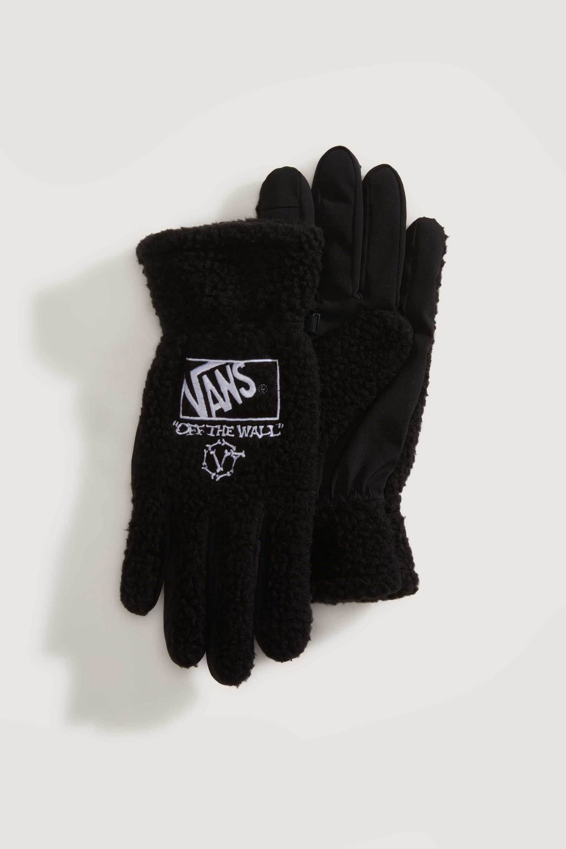 VANS Vans unisex γάντια sherpa fleece με κεντημένο λογότυπο "Circle Bones" - VN000QCEBLK1 Μαύρο