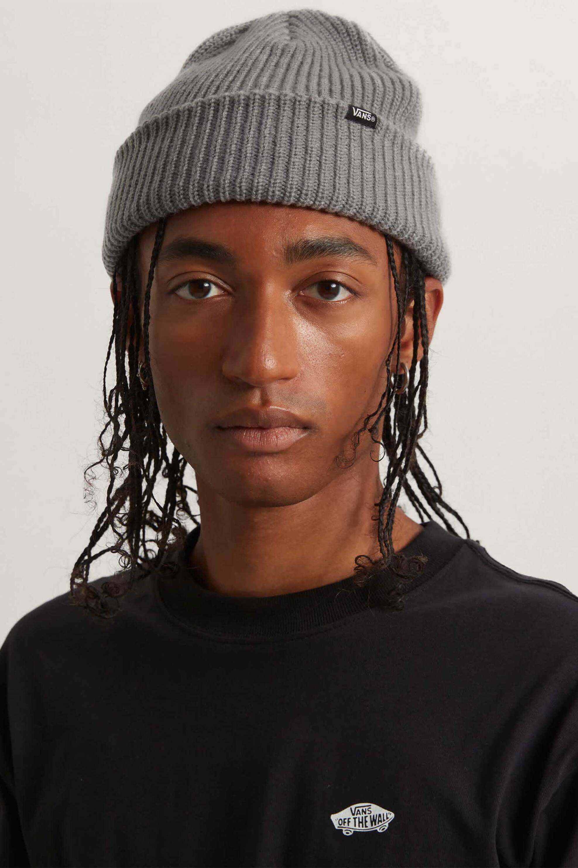 Vans Unisex Πλεκτός Σκούφος με Λογότυπο Core Basic Cuff - Vn000Qb4Htg1 Γκρι