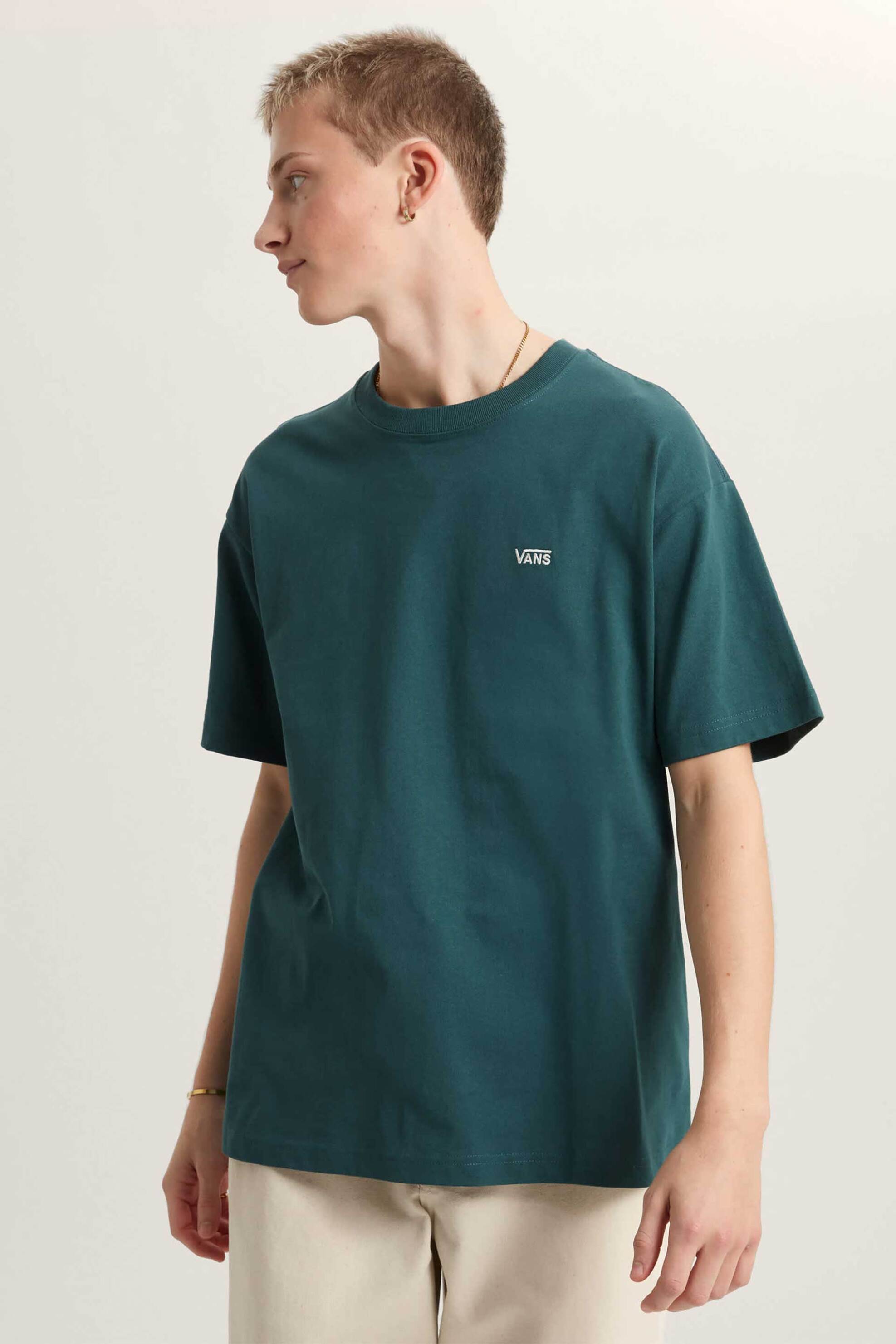 Vans ανδρικό T-shirt Loose Fit "Left Chest II Logo" - VN000P1PFRJ1 Πράσινο Σκούρο