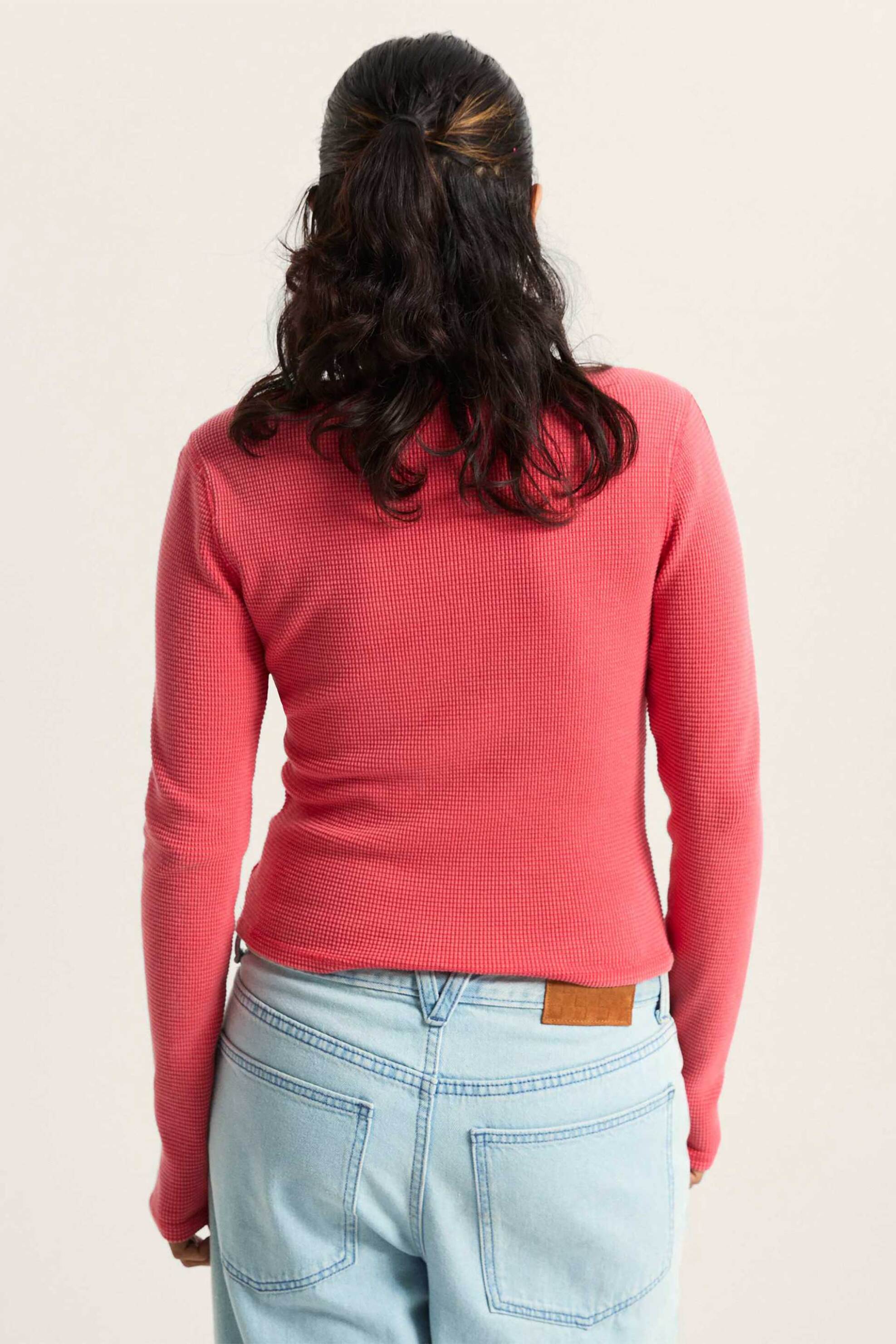Vans Γυναικεία Μπλούζα Cropped Standard Fit Teri Waffle - Vn000Tbqfo91 Ροζ