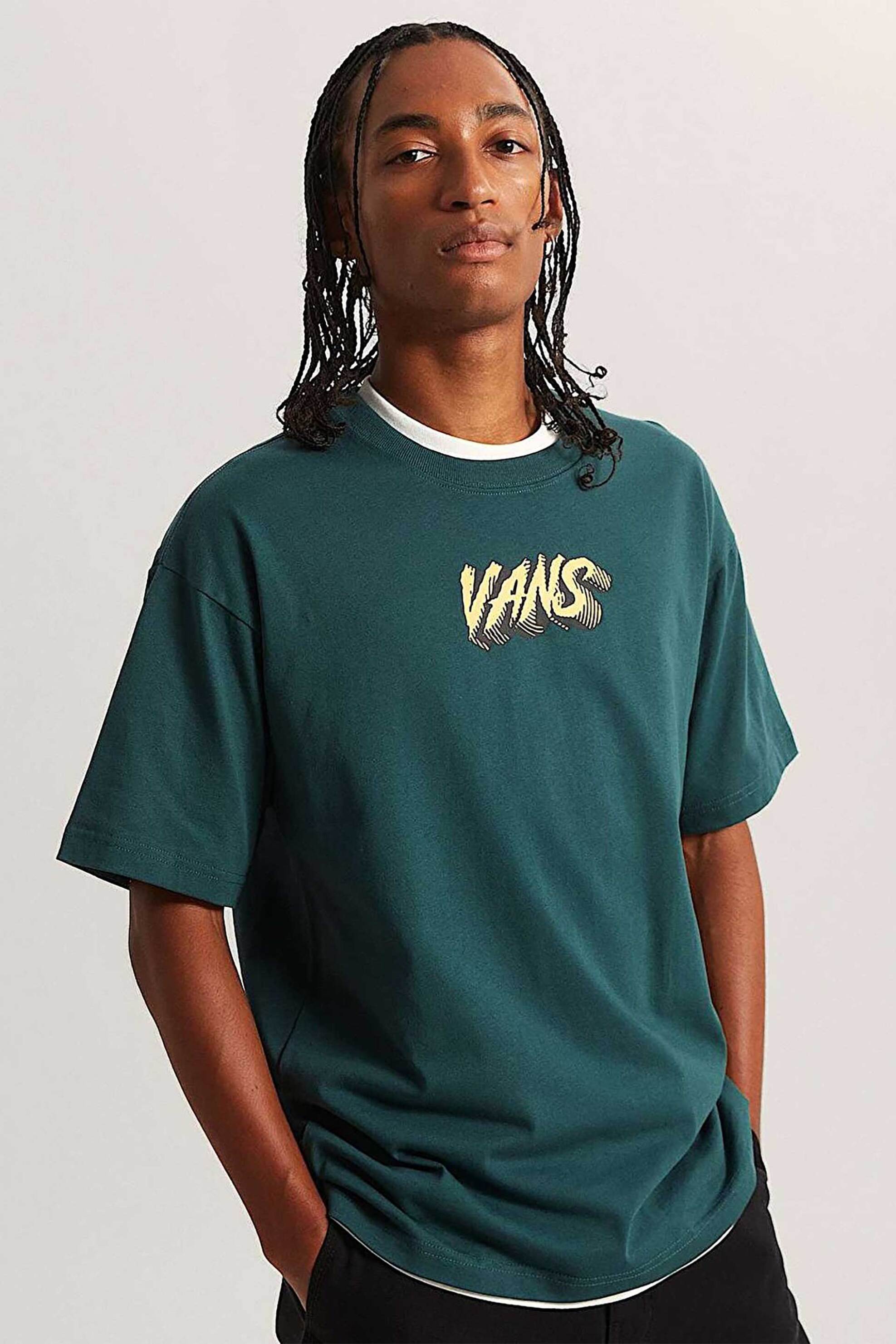 Vans ανδρικό T-shirt Loose Fit "Stone Swirl" - VN000VY1FRJ1 Πράσινο Σκούρο
