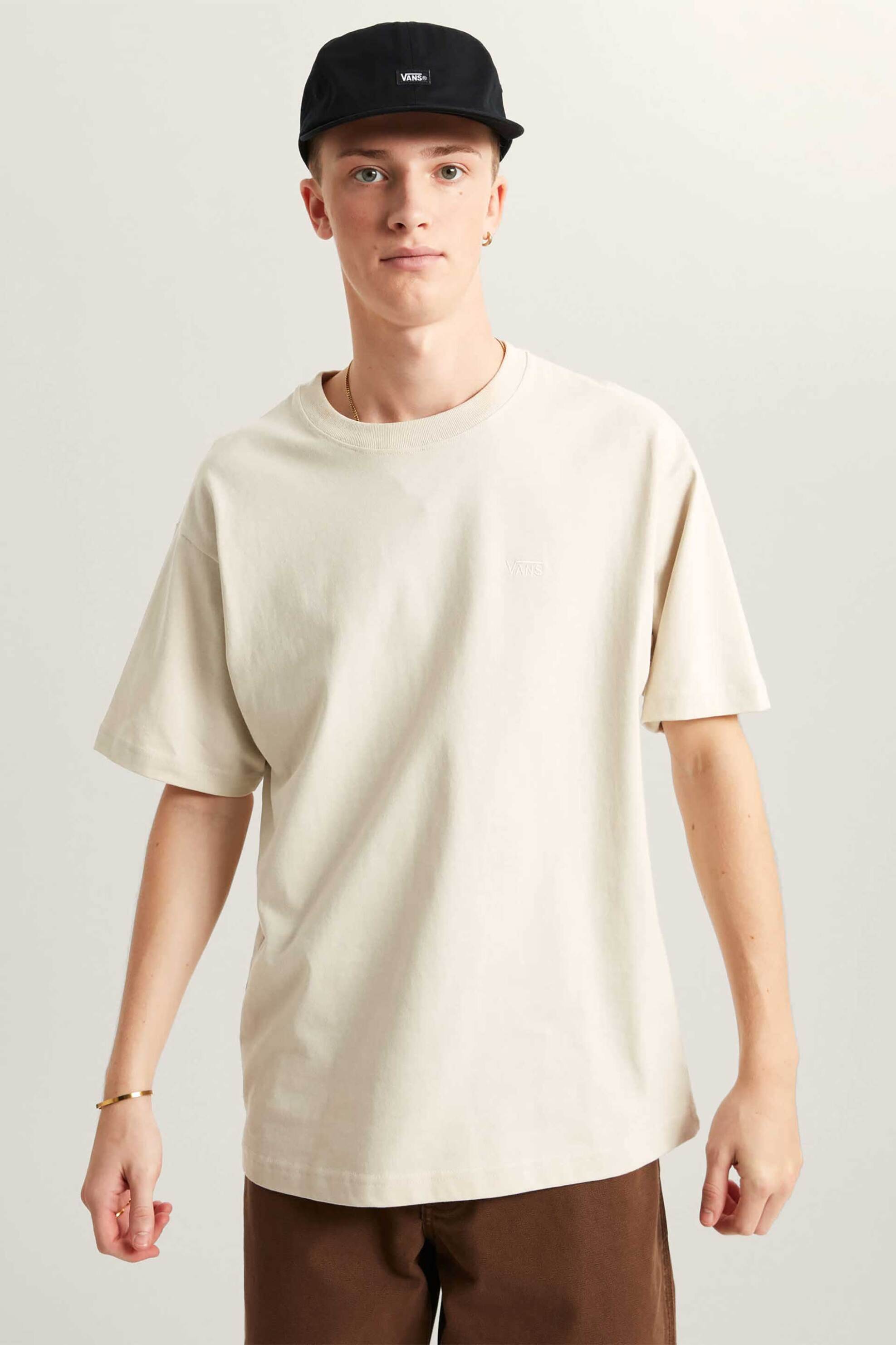 Vans ανδρικό T-shirt Loose Fit "Left Chest II Logo" - VN000P1P2N11 Εκρού