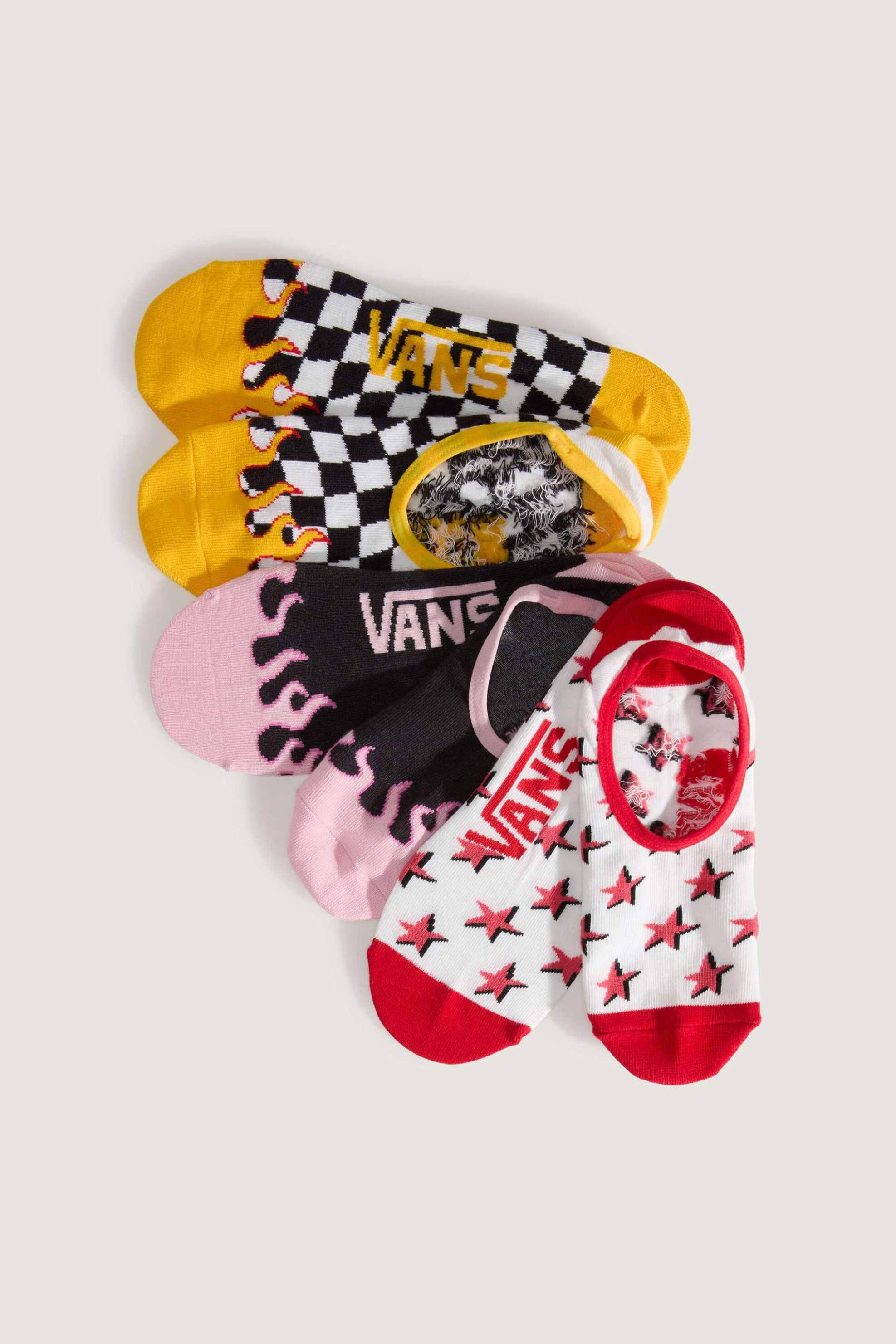 Vans σετ unisex κάλτσες no show "Checkerboard Ticker Canoodle" (3 ζευγάρια) - VN000SYXIZQ1 Πολύχρωμο