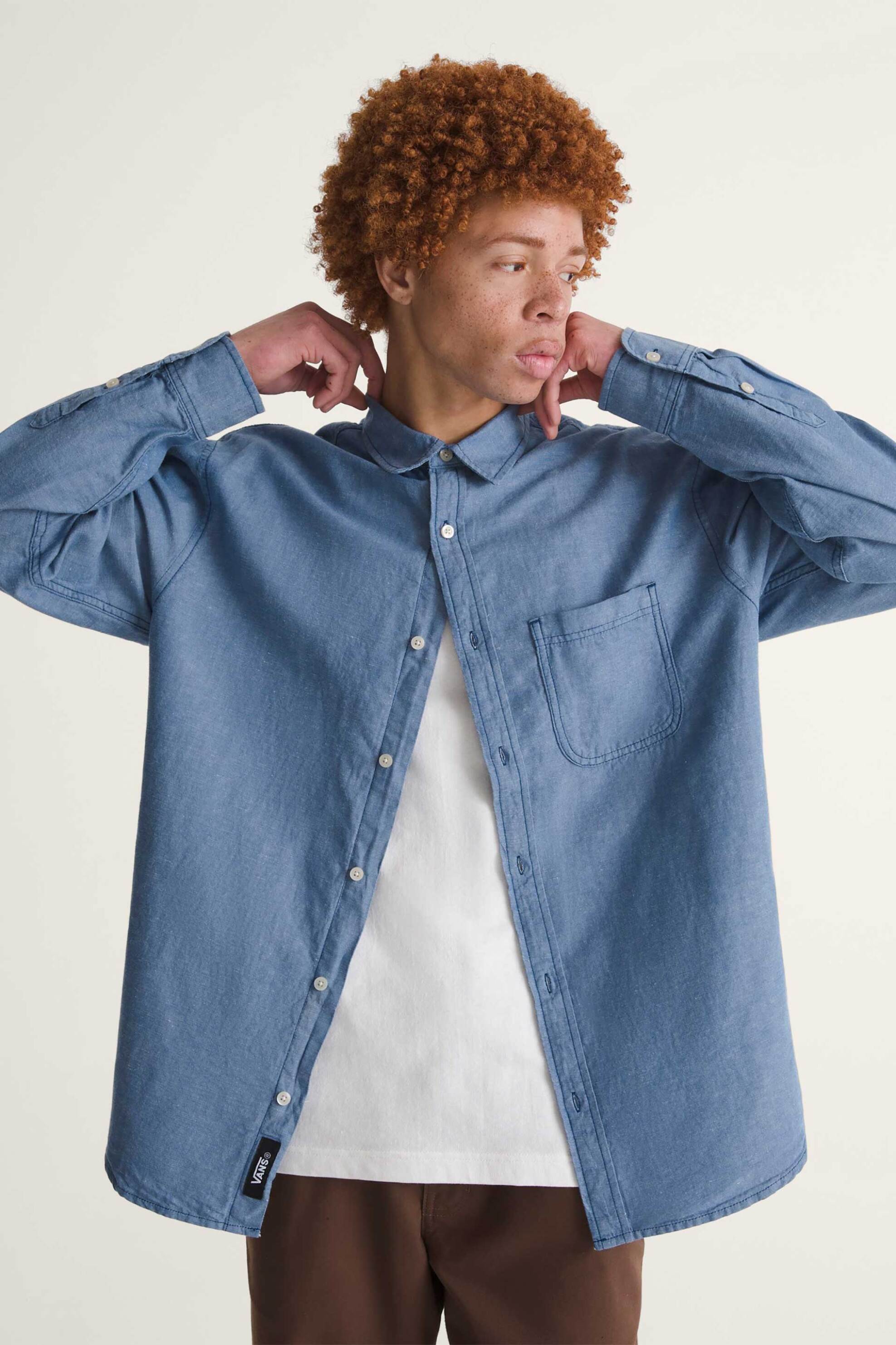 Vans ανδρικό πουκάμισο με τσέπη Relaxed Fit "Lawson" - VN000TAE5TU1 Μπλε