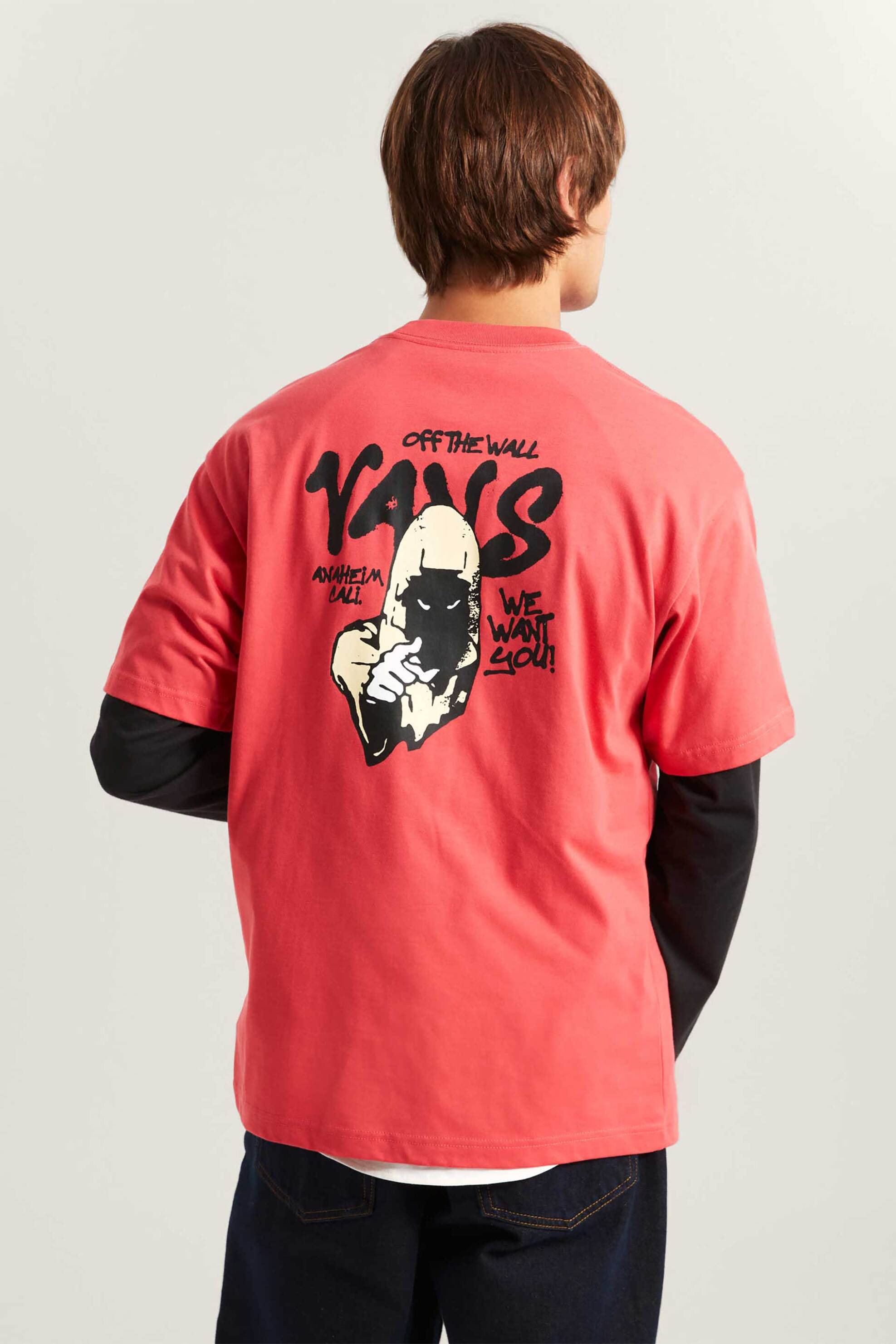 Vans Ανδρικό T-Shirt Loose Fit Reaper Sam - Vn000Vxdfo91 Ροζ