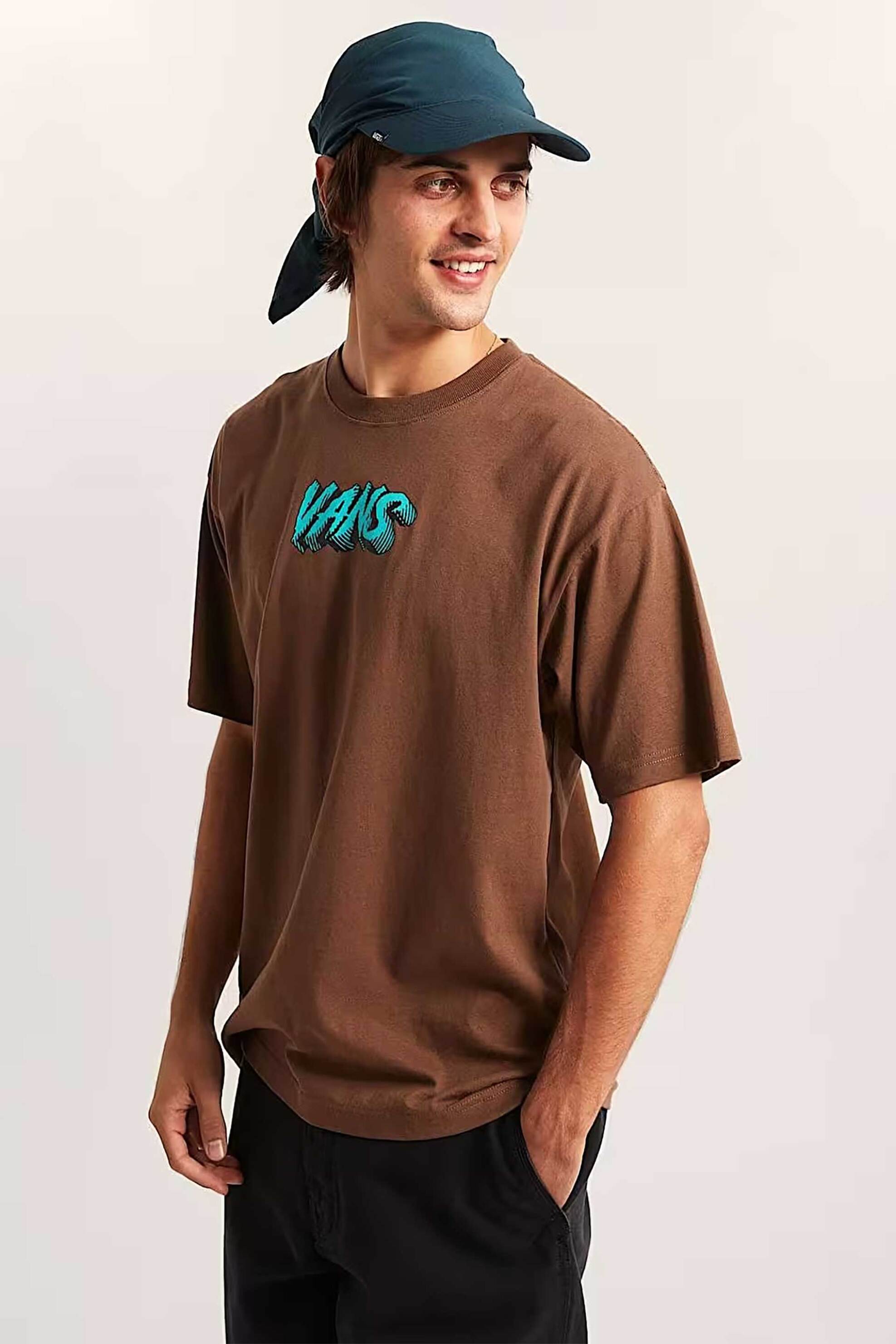 Vans ανδρικό T-shirt Loose Fit "Stone Swirl" - VN000VY1FST1 Καφέ