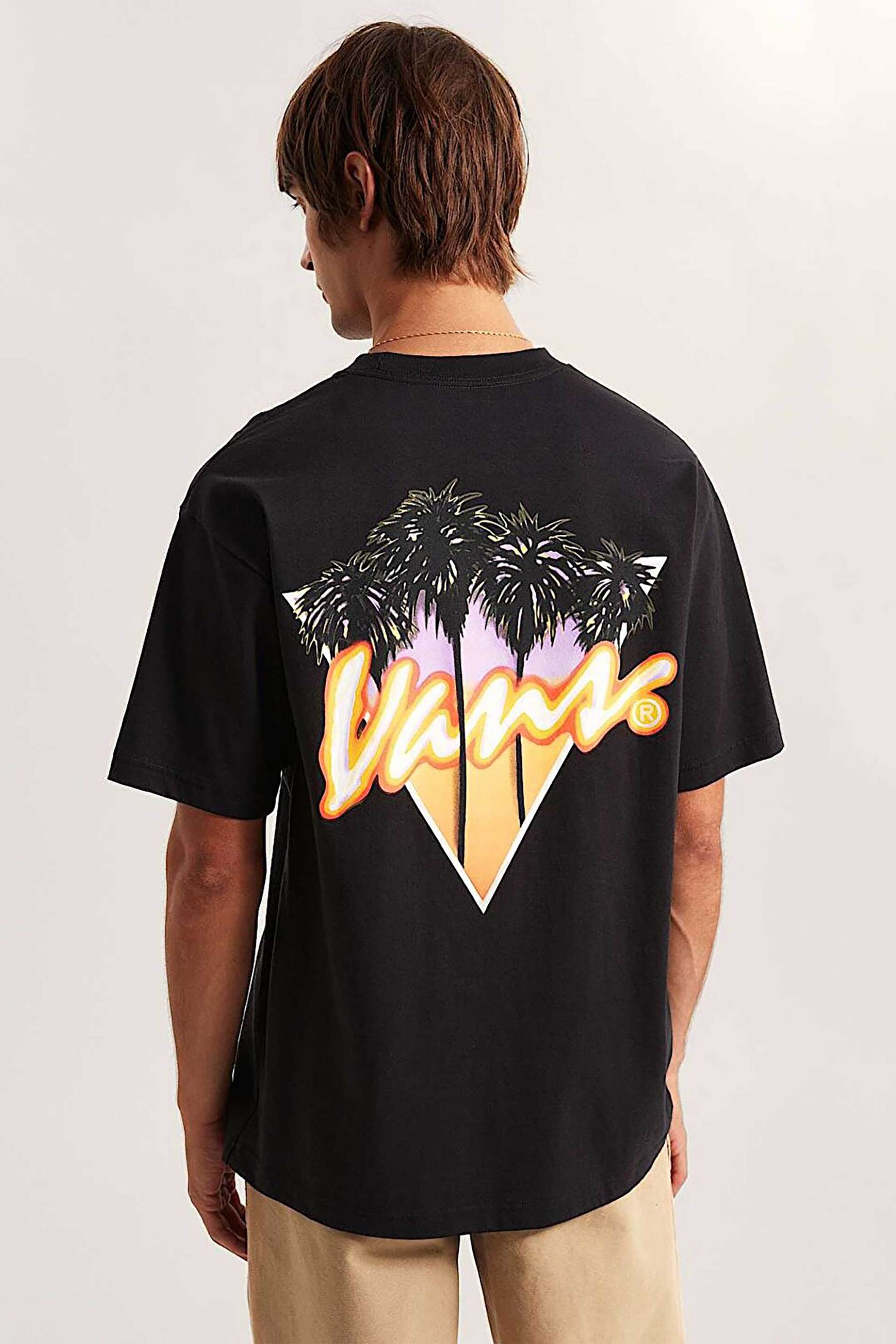 Vans Ανδρικό T-Shirt Relaxed Fit Palm Drive - Vn000Sxeblk1 Μαύρο