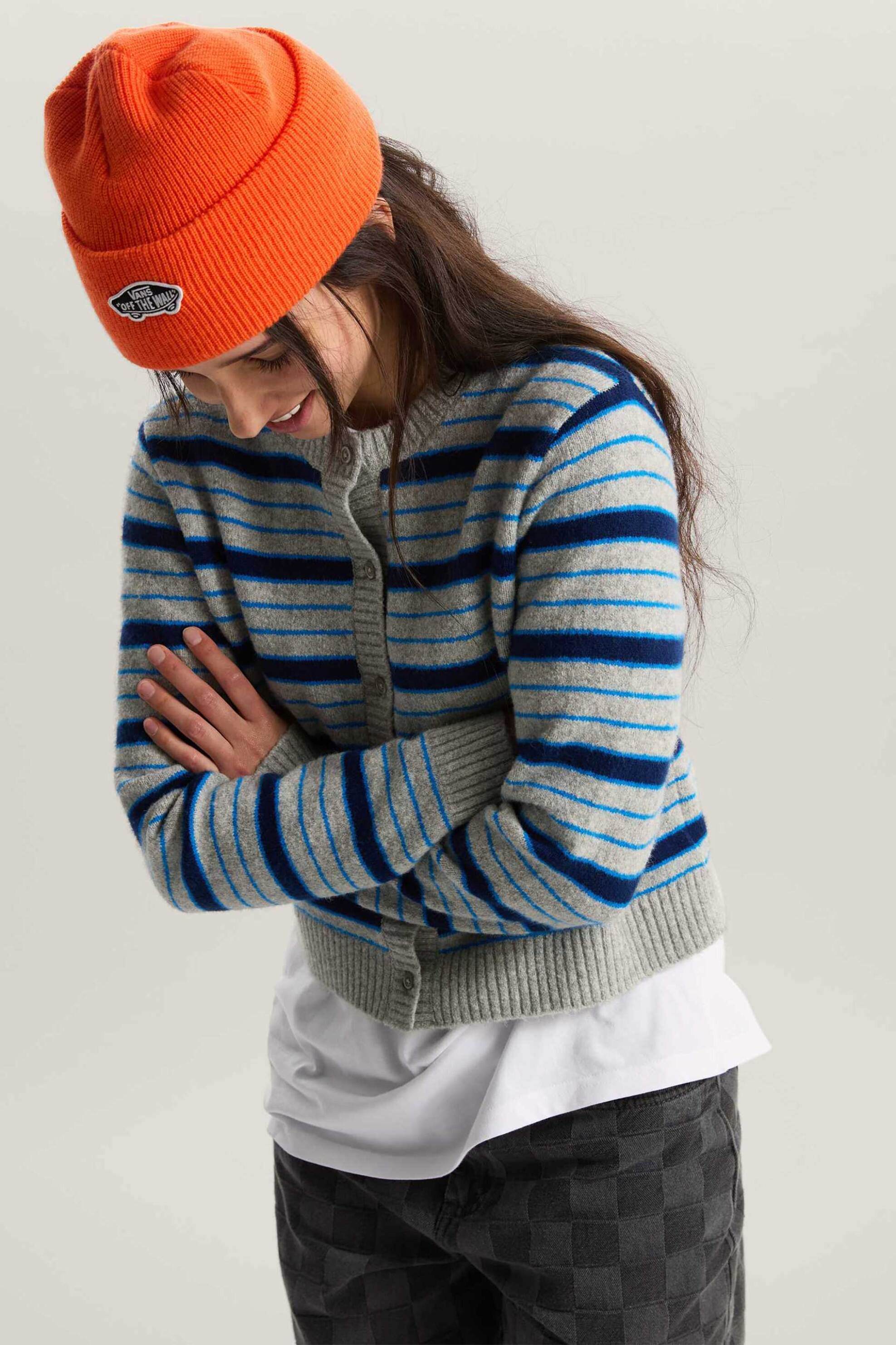 Vans Vans γυναικεία πλεκτή ζακέτα με ριγέ σχέδιο Loose Fit 