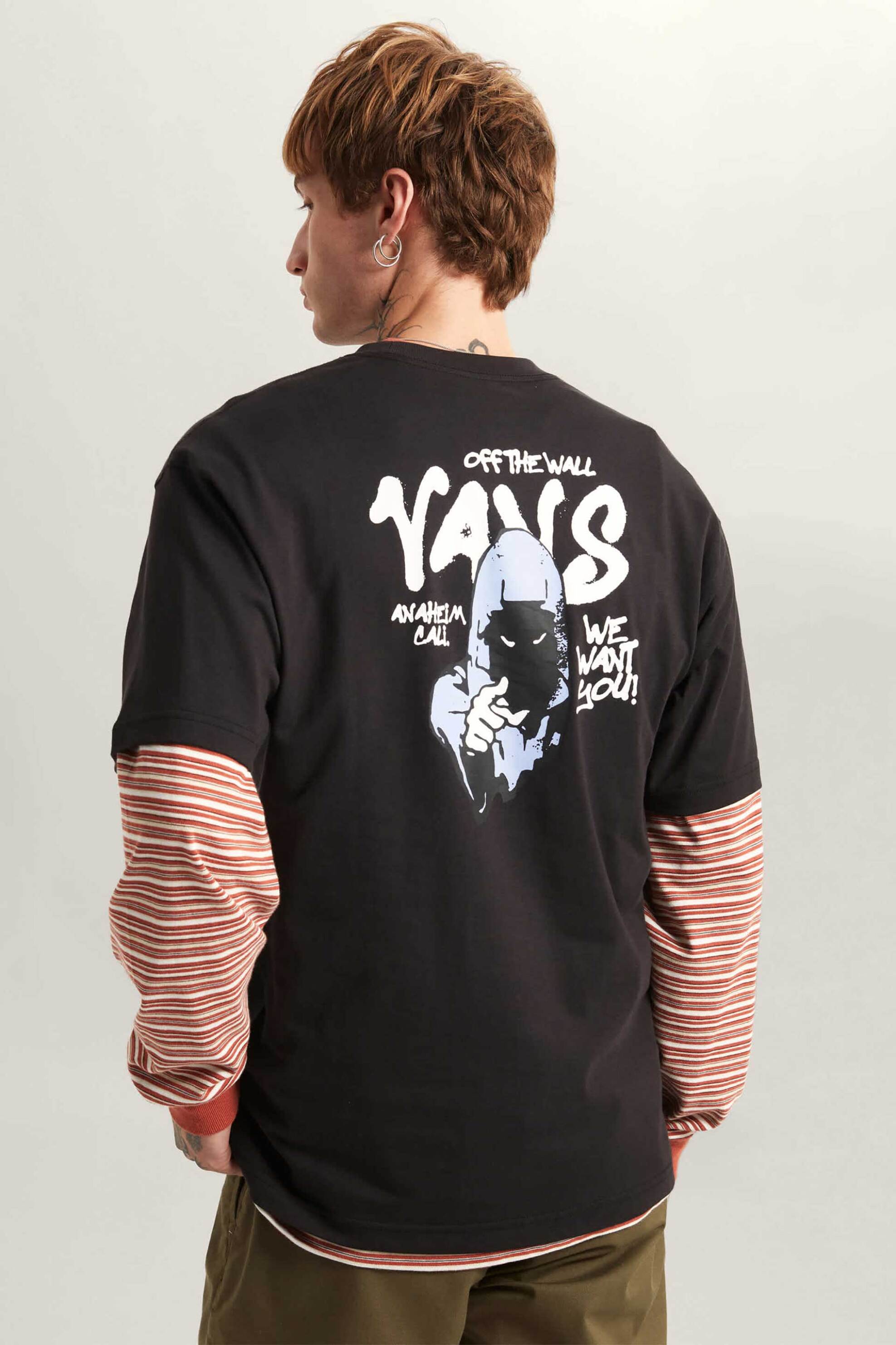 Vans Ανδρικό T-Shirt Loose Fit Reaper Sam - Vn000Vxdblk1 Μαύρο