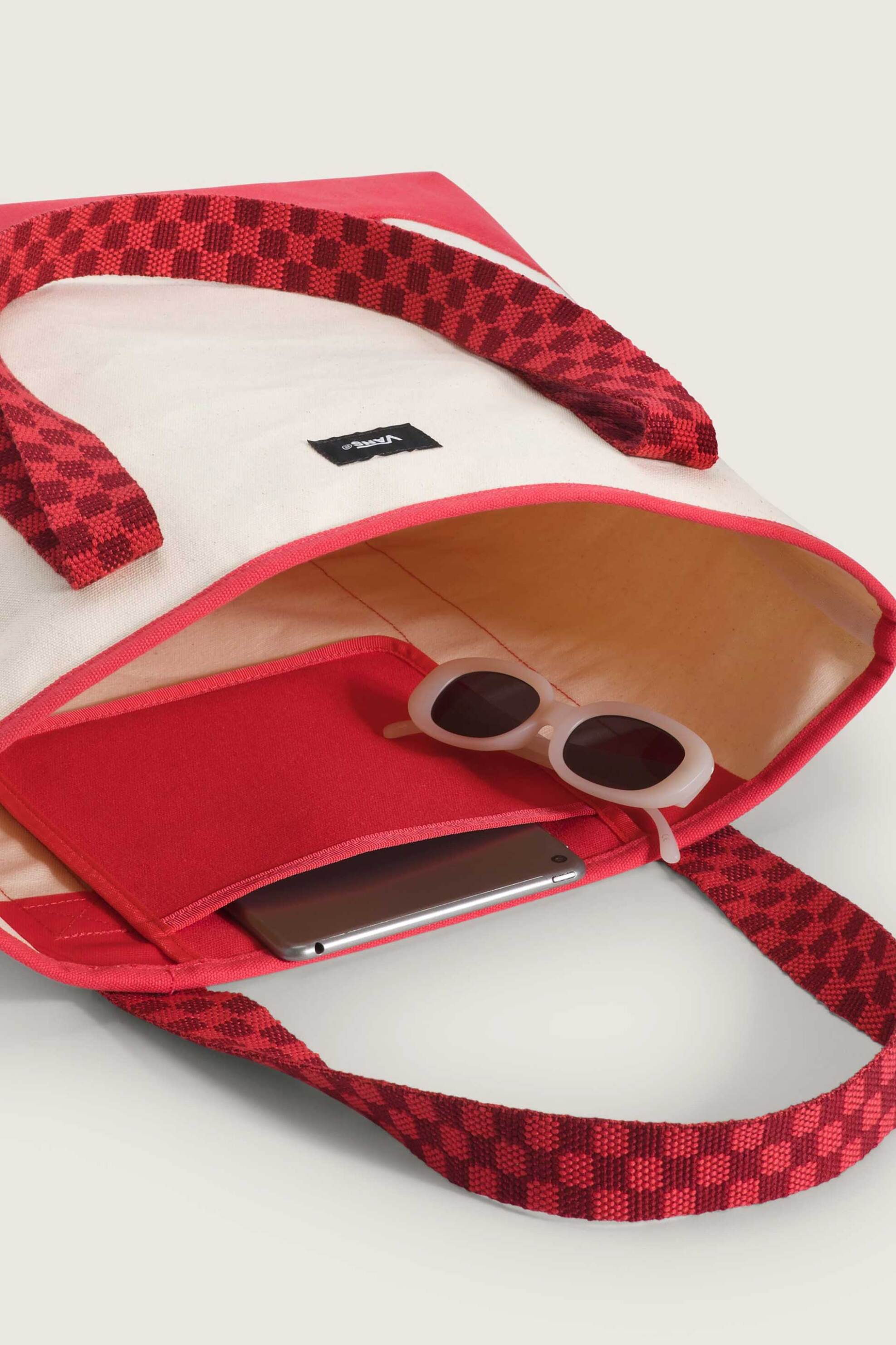 Vans Γυναικεία Τσάντα Tote Pergs - Vn0A7Pqefo91 Λευκό Κόκκινο