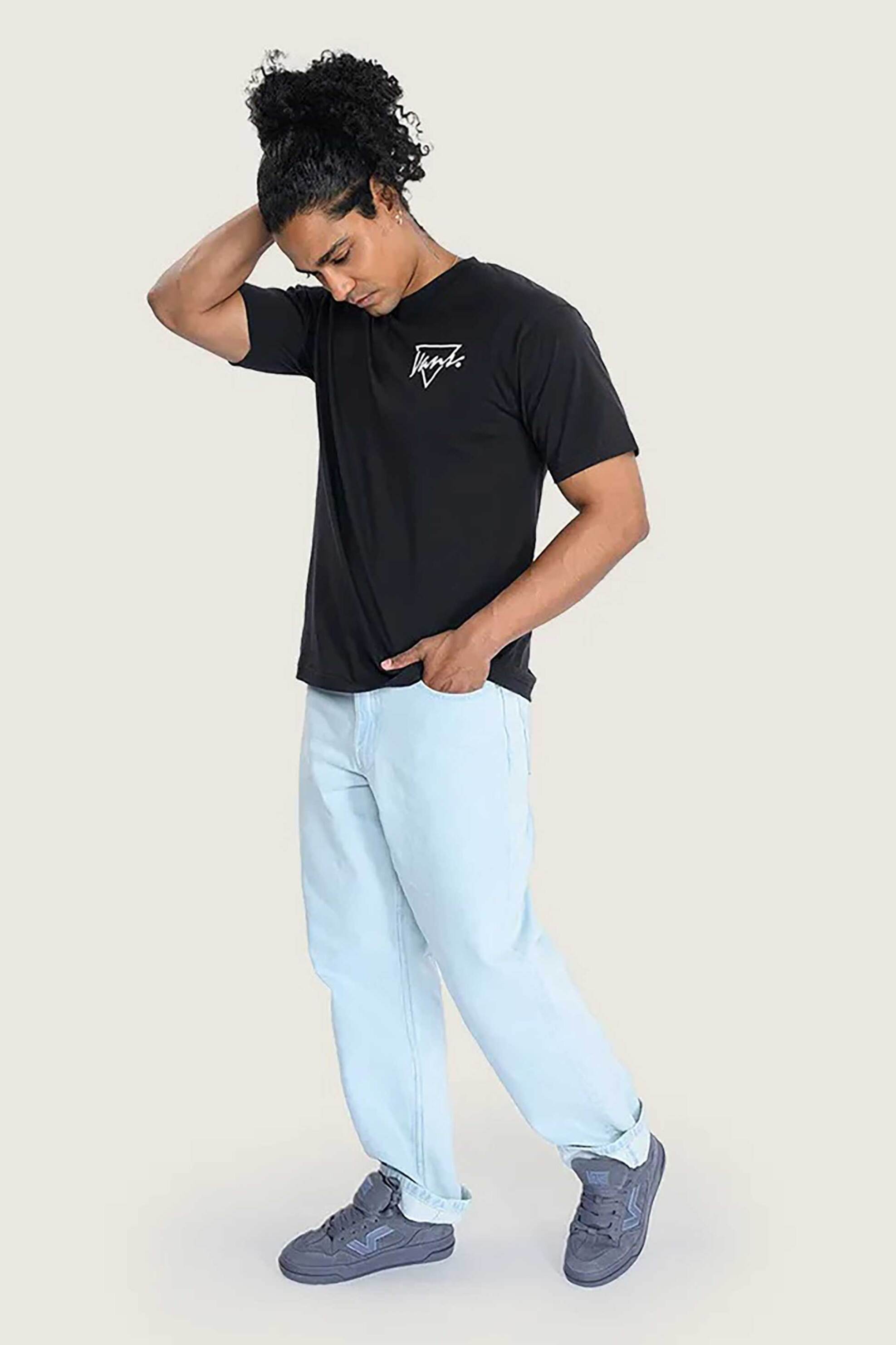 Vans ανδρικό τζιν παντελόνι πεντάτσεπο Loose Fit "Check-5" - VN000PH6CYR1 Denim Blue Ανοιχτό