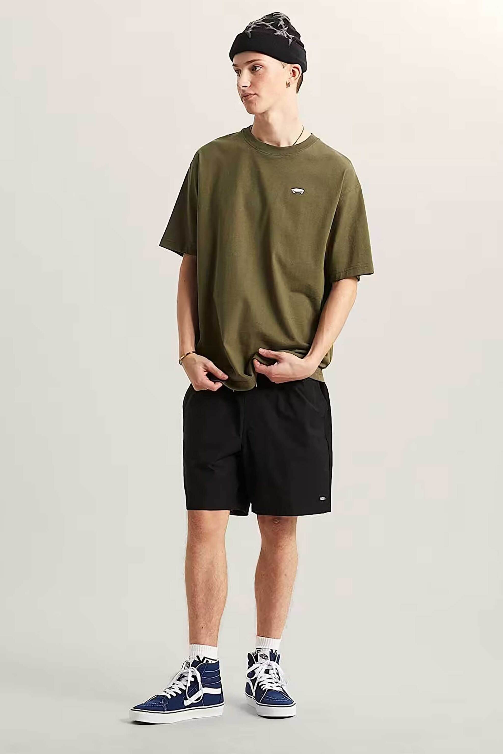 Vans ανδρική βερμούδα με ελαστική μέση Relaxed Fit "Range" - VN000VVBBLK1 Μαύρο