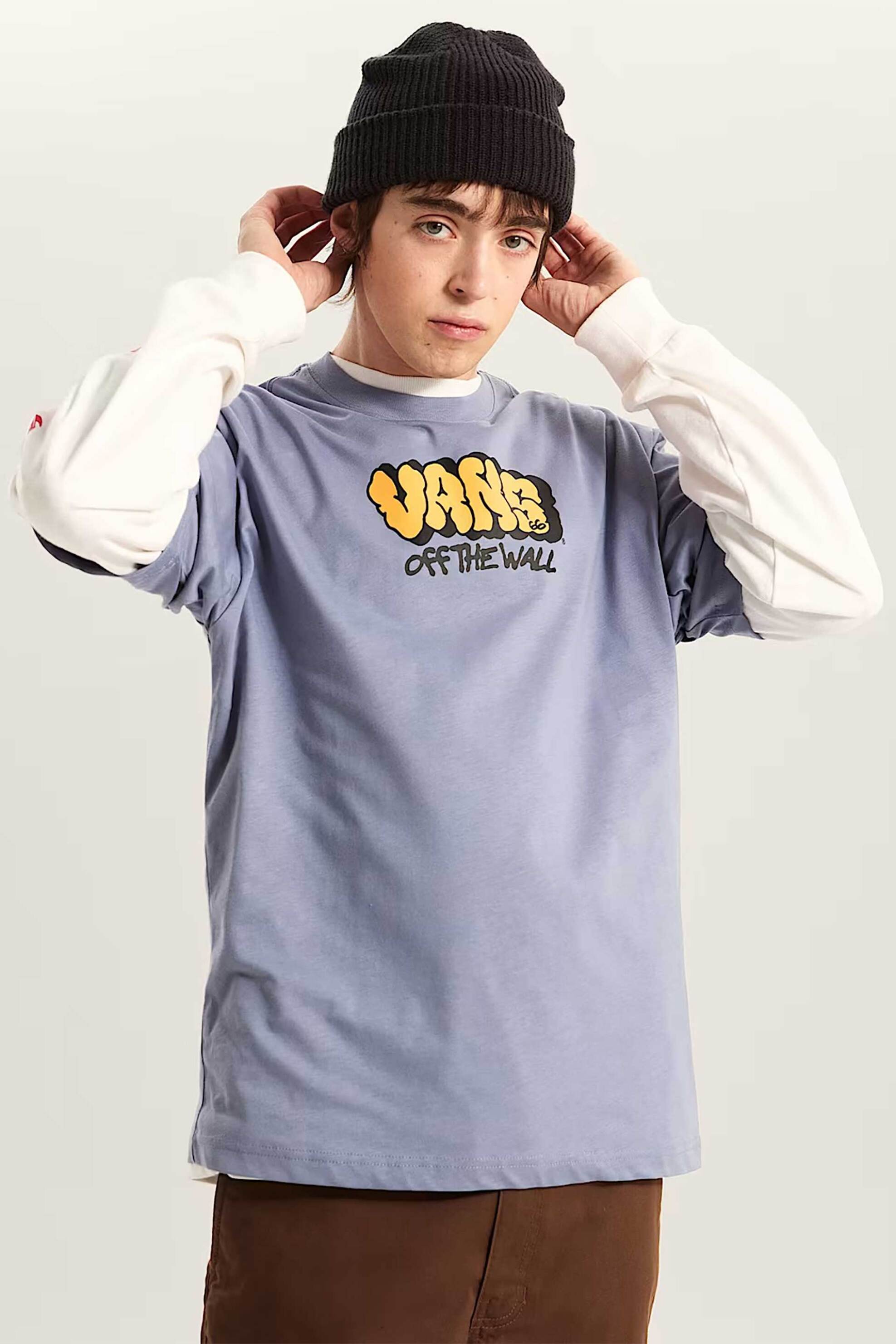 Vans ανδρικό T-shirt Loose Fit "Vans Graff" - VN000VYBFOI1 Μπλε Ανοιχτό