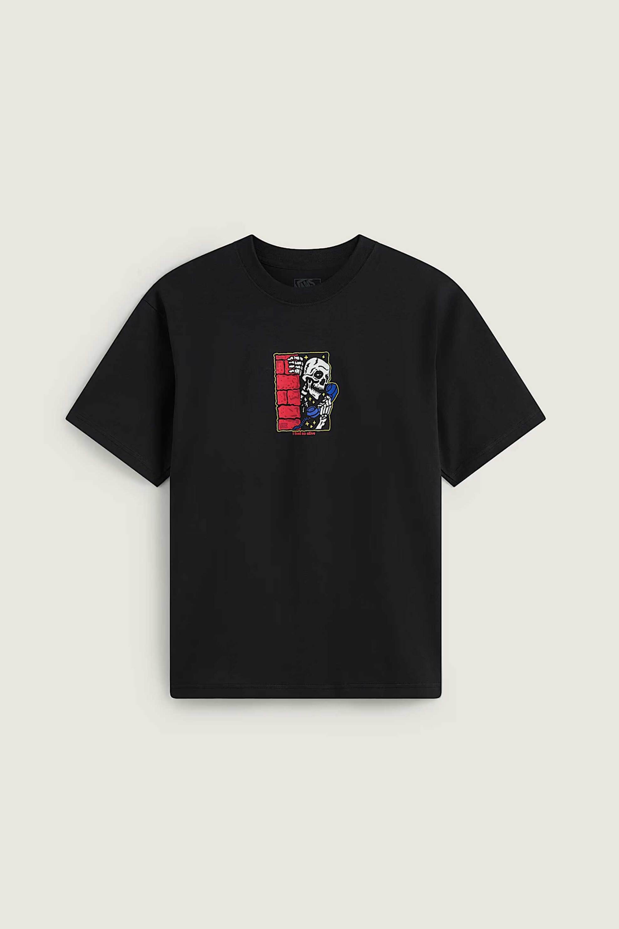 Vans Ανδρικό T-Shirt Classic Fit Feel So Alive - Vn000Xhsblk1 Μαύρο