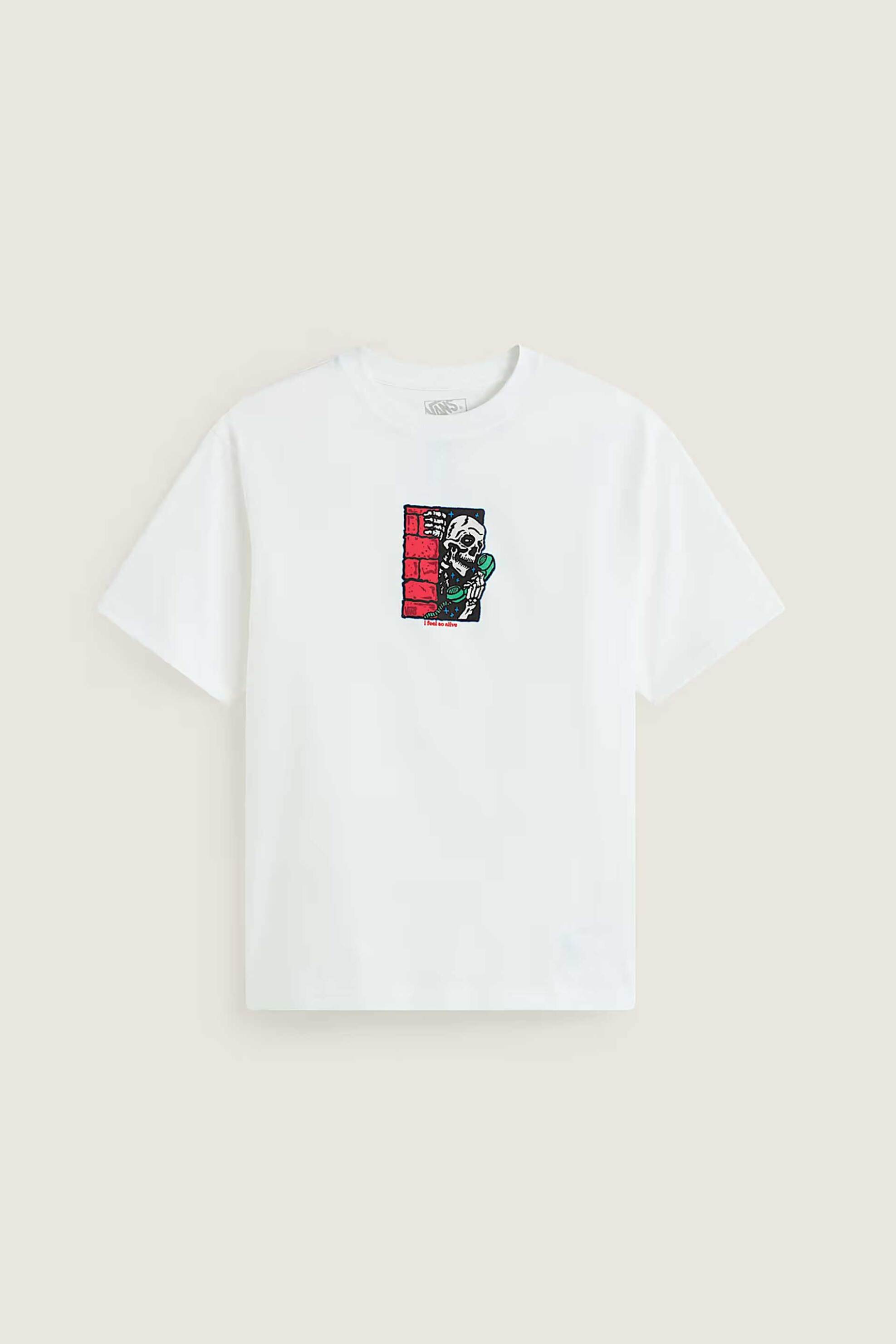 Vans Ανδρικό T-Shirt Classic Fit Feel So Alive - Vn000Xhswht1 Λευκό