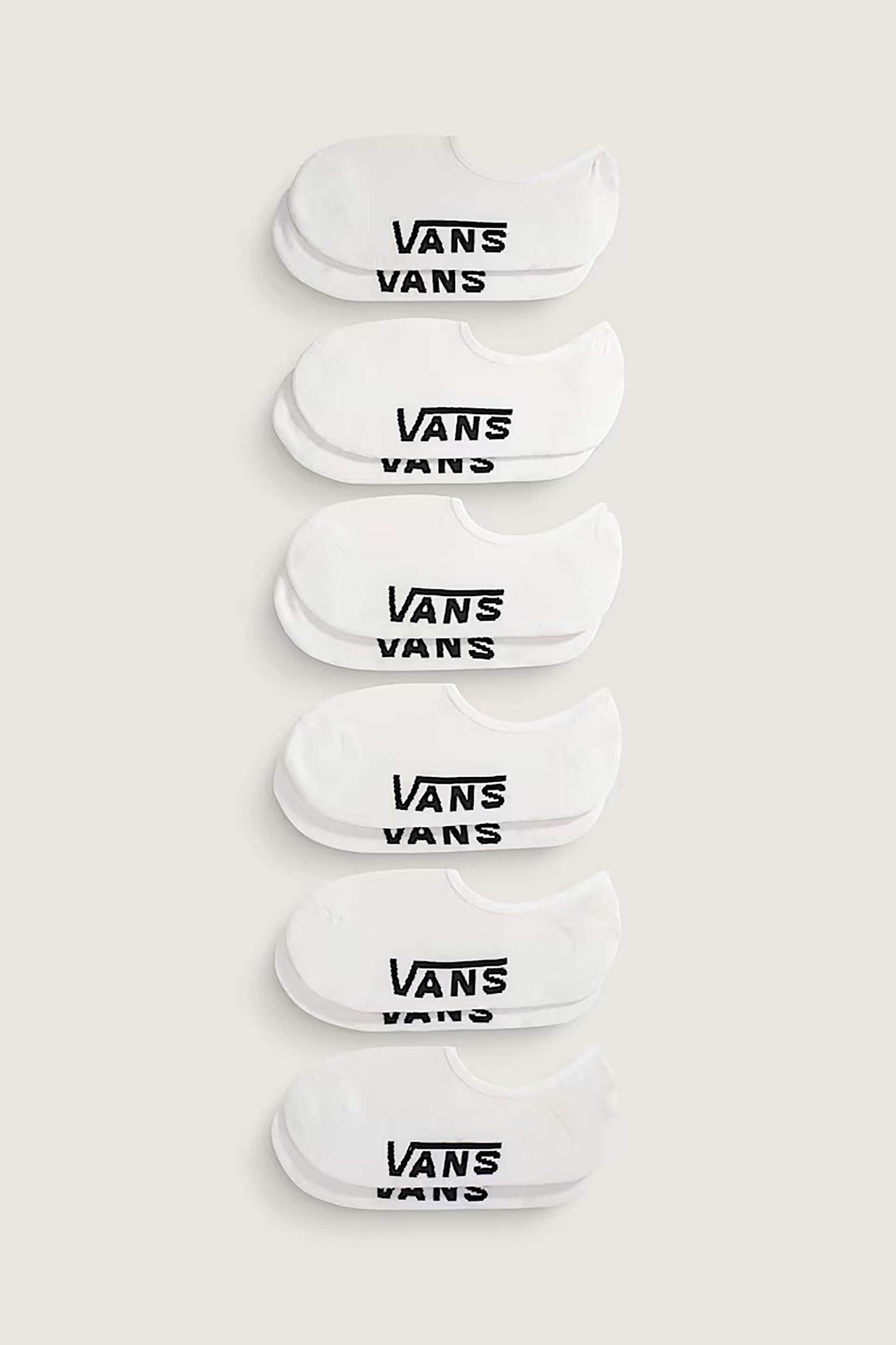 Vans σετ unisex κοντές κάλτσες no-show "Classic" (6 ζευγάρια) - VN000QCDWHT1 Λευκό