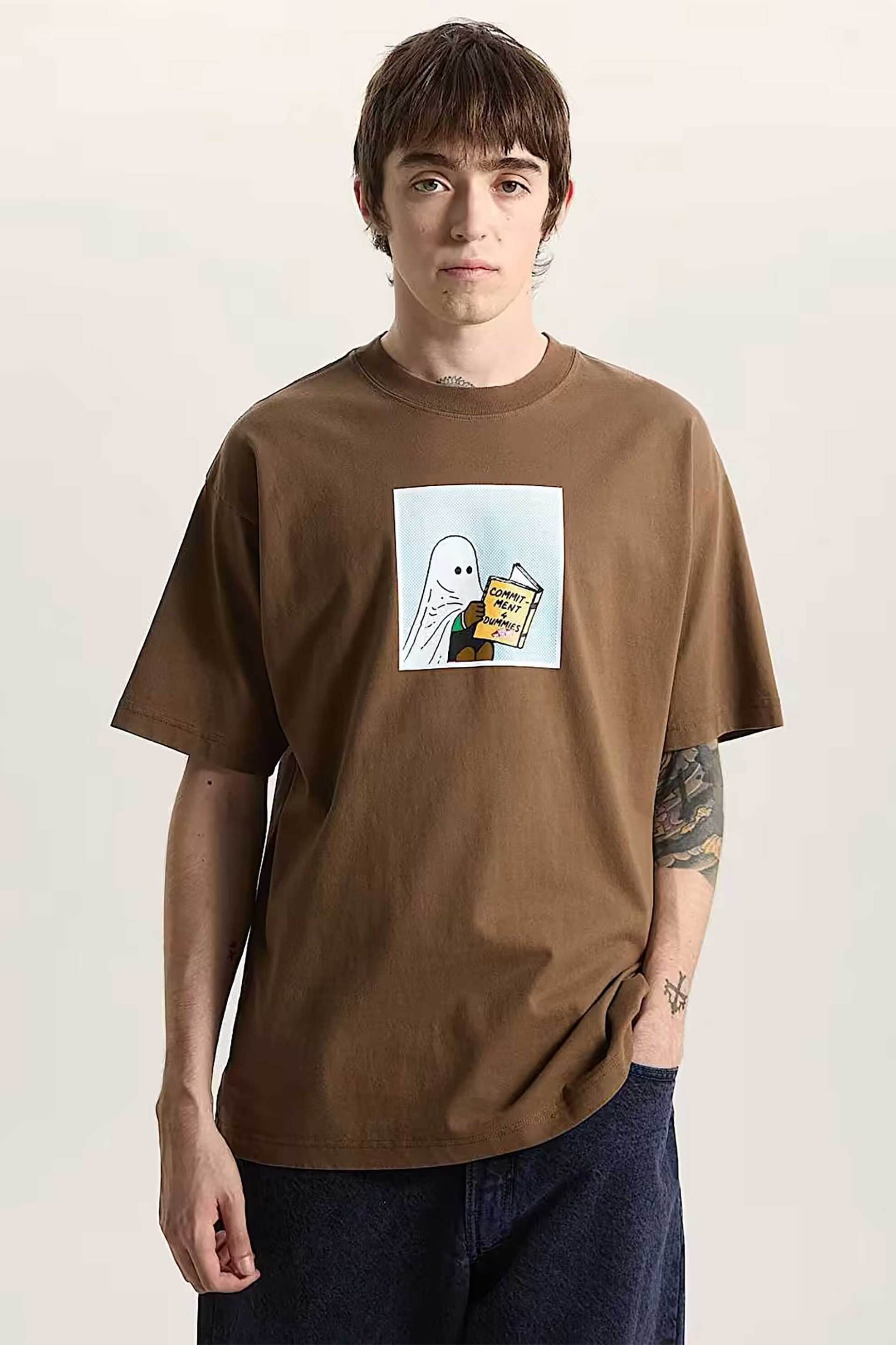 Vans ανδρικό T-shirt Loose Fit "Commitment 4 Dummies" - VN000VY5FST1 Καφέ