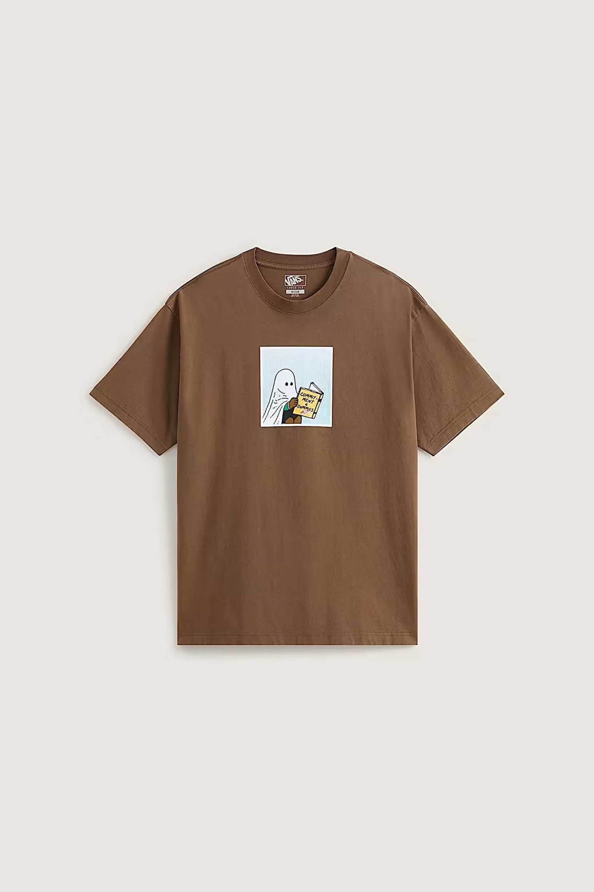 Vans Ανδρικό T-Shirt Loose Fit Commitment 4 Dummies - Vn000Vy5Fst1 Καφέ
