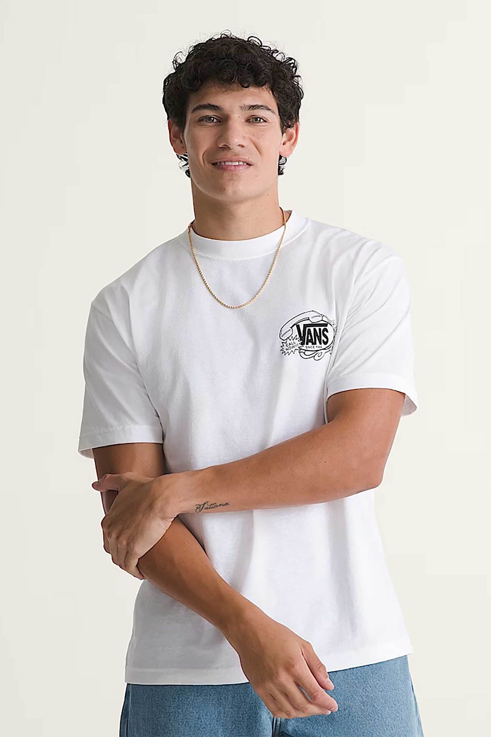 Vans ανδρικό T-shirt Classic Fit "Hot Lines" - VN000SYBWHT1 Λευκό