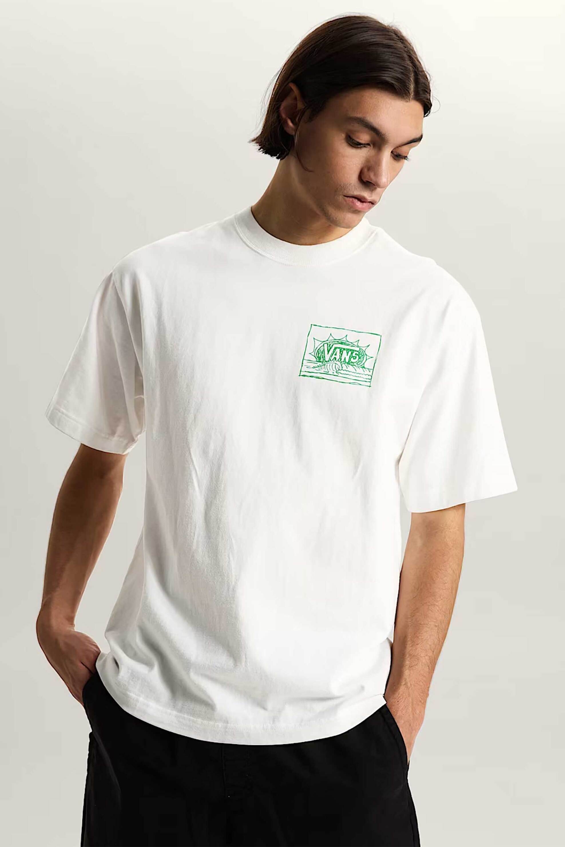 Vans ανδρικό T-shirt Loose Fit "Bright Day" - VN000TRGWHT1 Λευκό