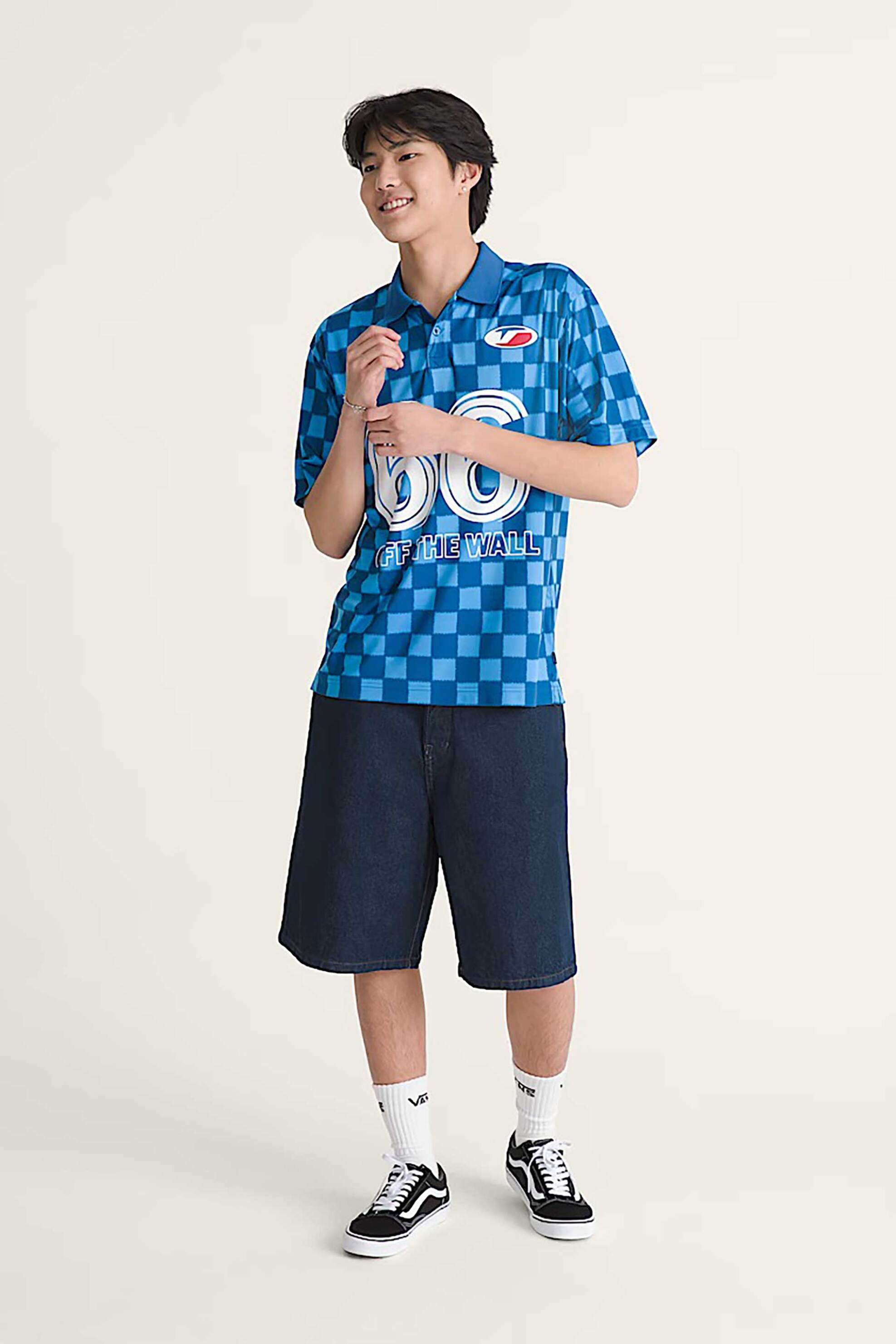Vans ανδρική denim βερμούδα πεντάτσεπη Baggy Fit "Check-5" - VN000T7CDRR1 Denim Blue Σκούρο