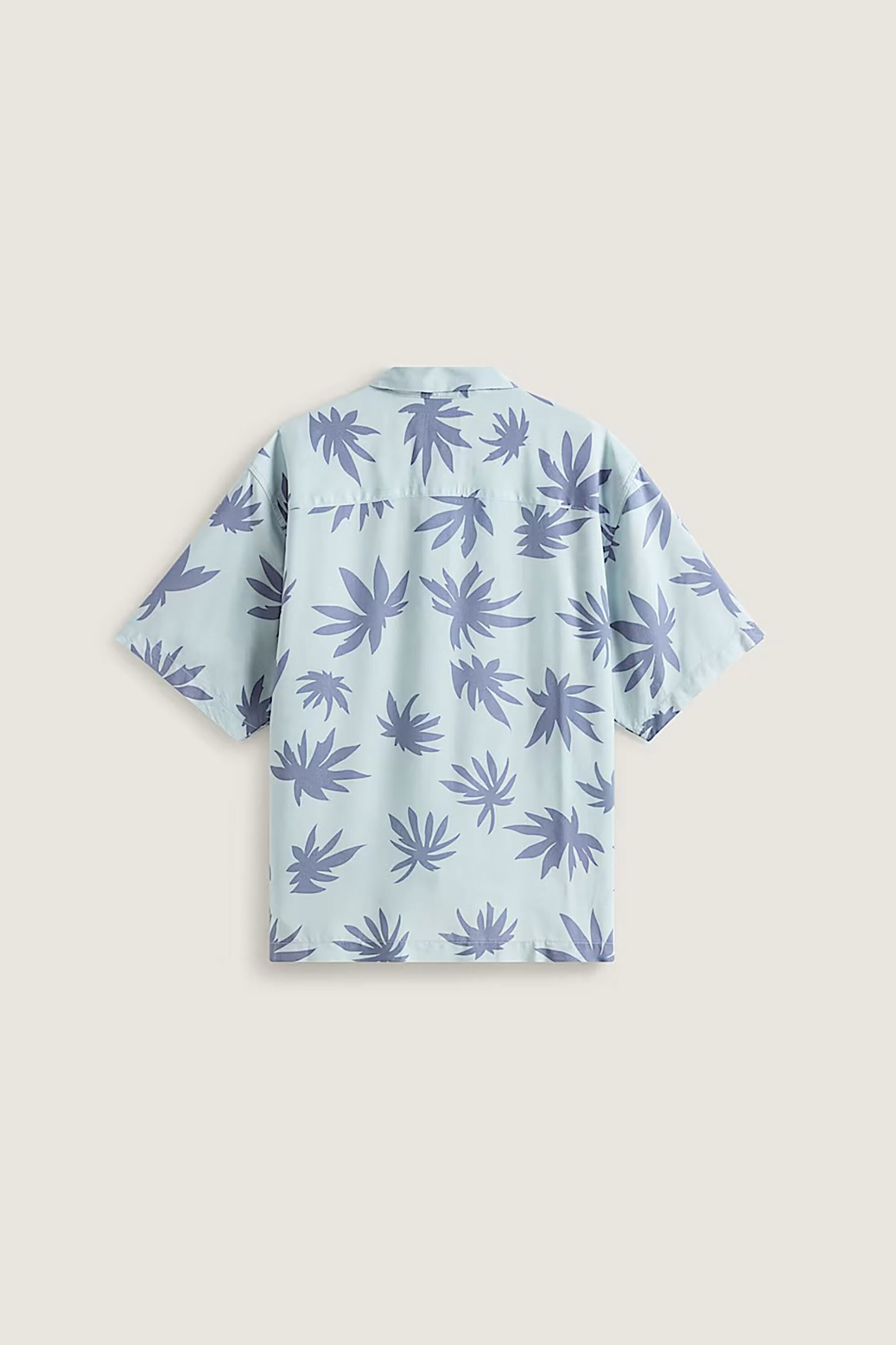 Vans Ανδρικό Κοντομάνικο Πουκάμισο Loose Fit Van Doren Printed Camp - Vn000Vtkfoa1 Σιελ