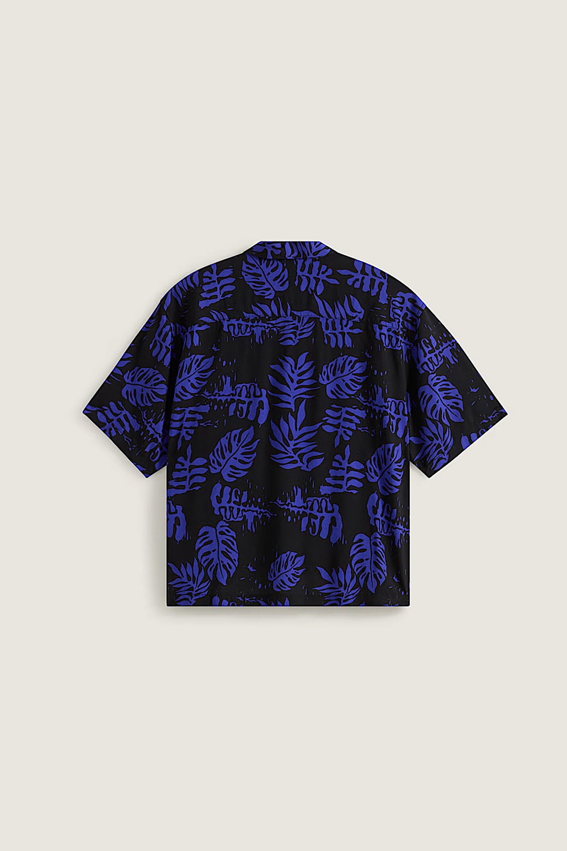 Vans Ανδρικό Κοντομάνικο Πουκάμισο Loose Fit Van Doren Printed Camp - Vn000Vtpfrx1 Μπλε