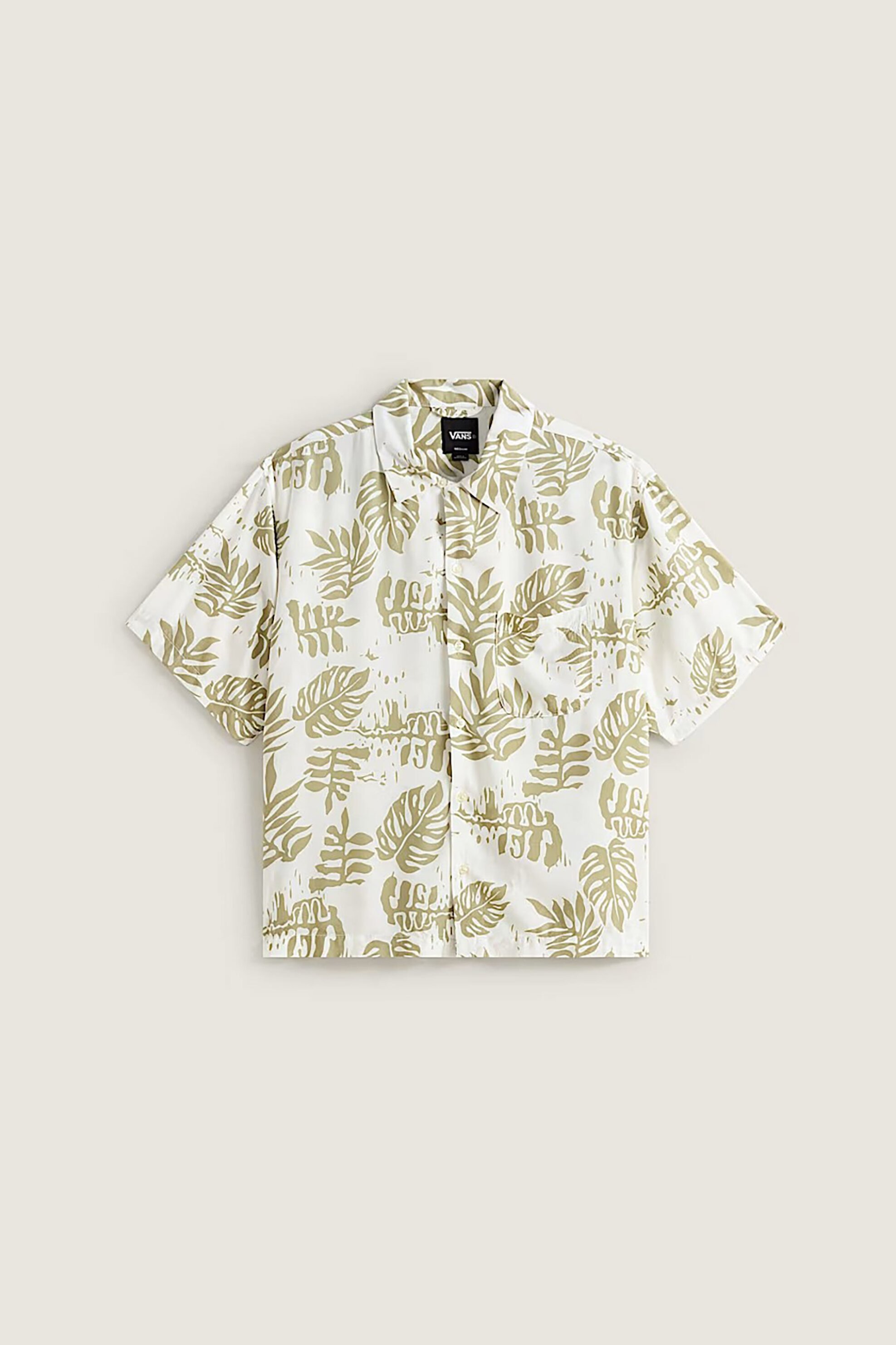 Vans ανδρικό κοντομάνικο πουκάμισο Loose Fit "Van Doren Printed Camp" - VN000VTPFSG1 Πράσινο Μπεζ