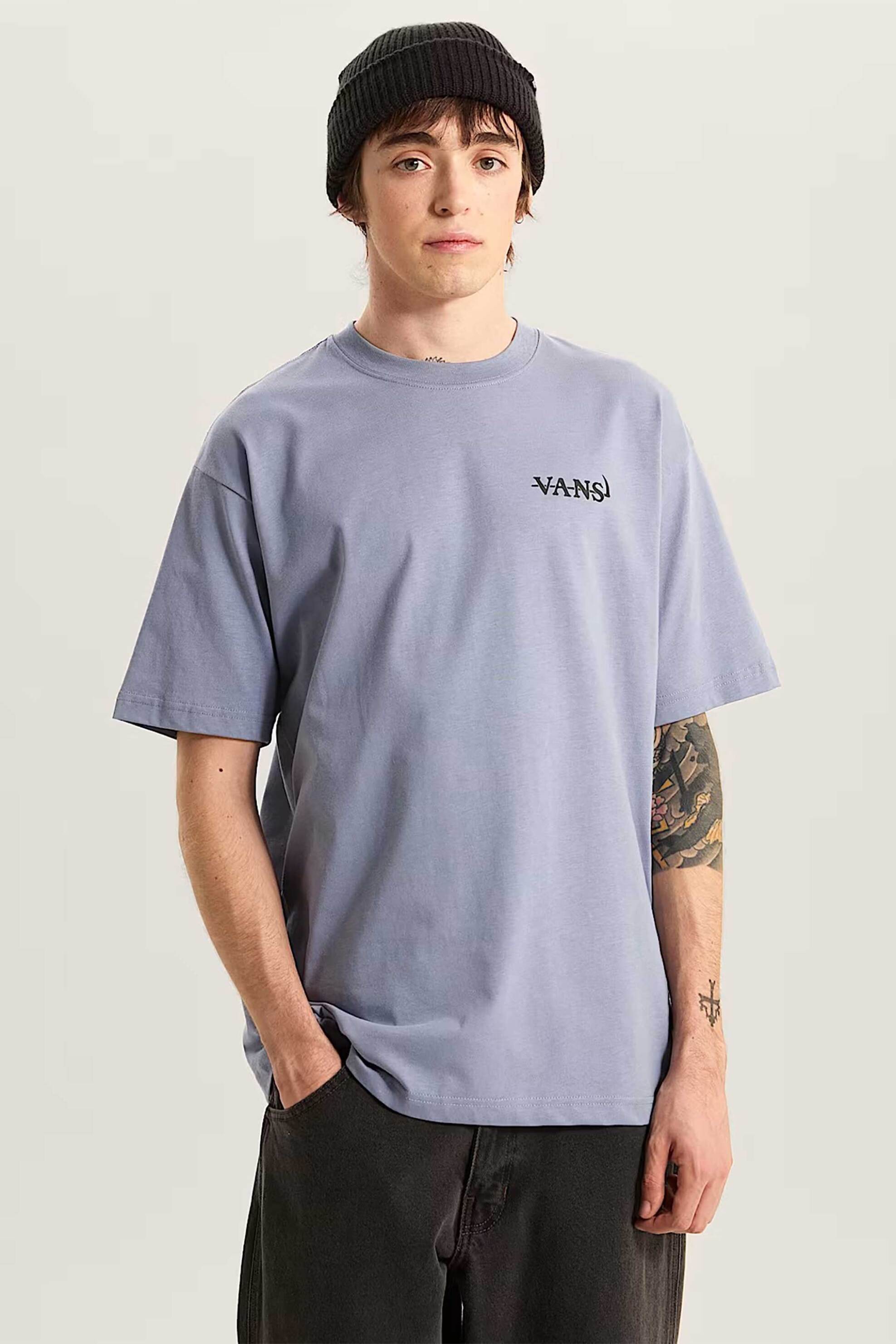 Vans ανδρικό T-shirt Loose Fit "All & Nought" - VN000VY9FOI1 Γκρι Γαλάζιο