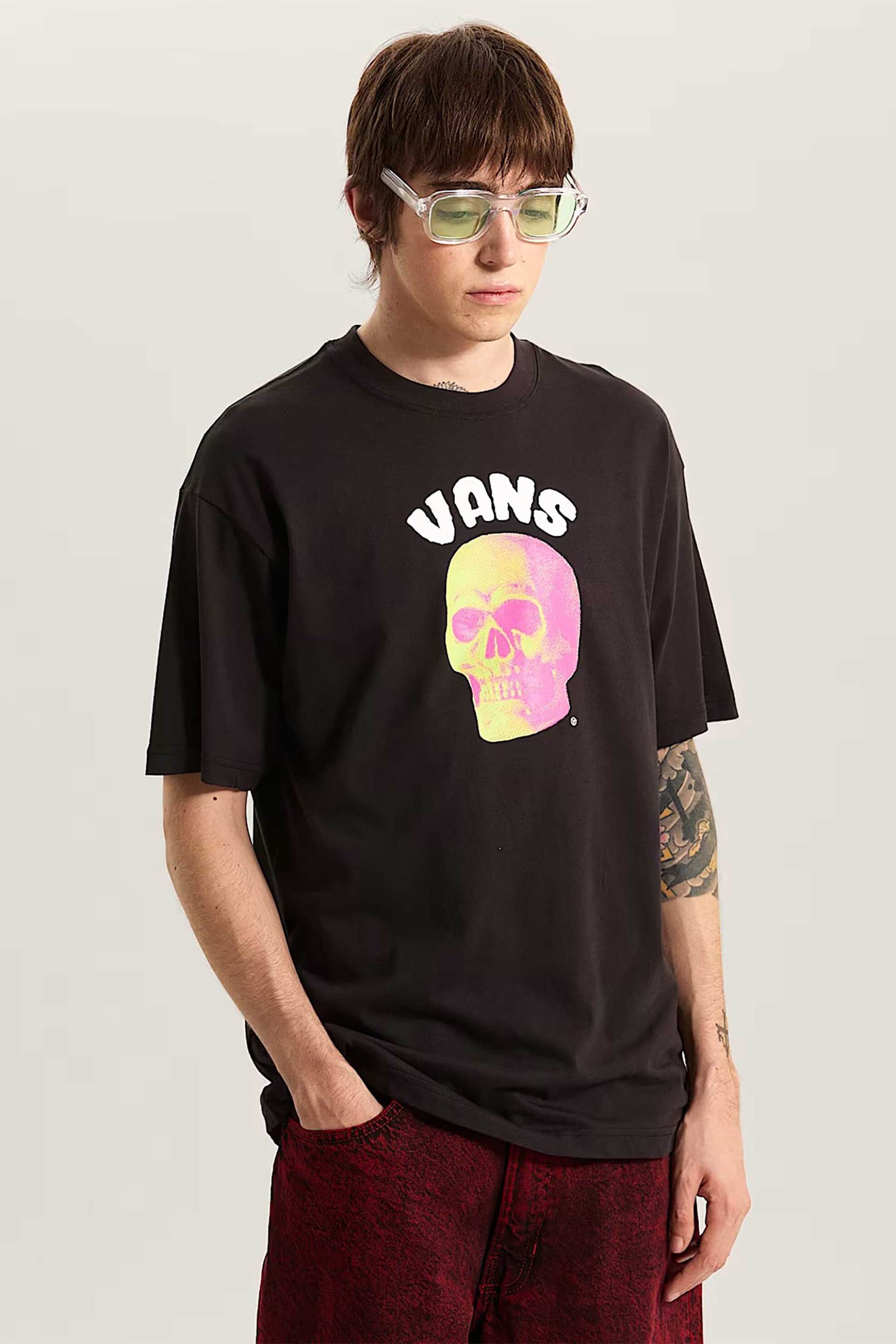 Vans ανδρικό T-shirt Loose Fit "Bone Head" - VN000VYWBLK1 Μαύρο