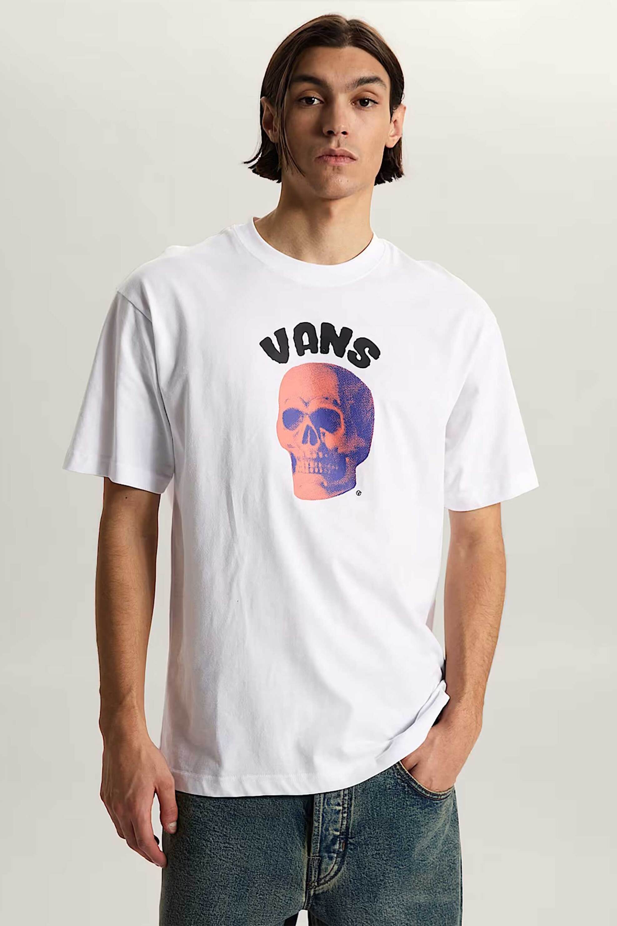 Vans ανδρικό T-shirt Loose Fit "Bone Head" - VN000VYWWHT1 Λευκό