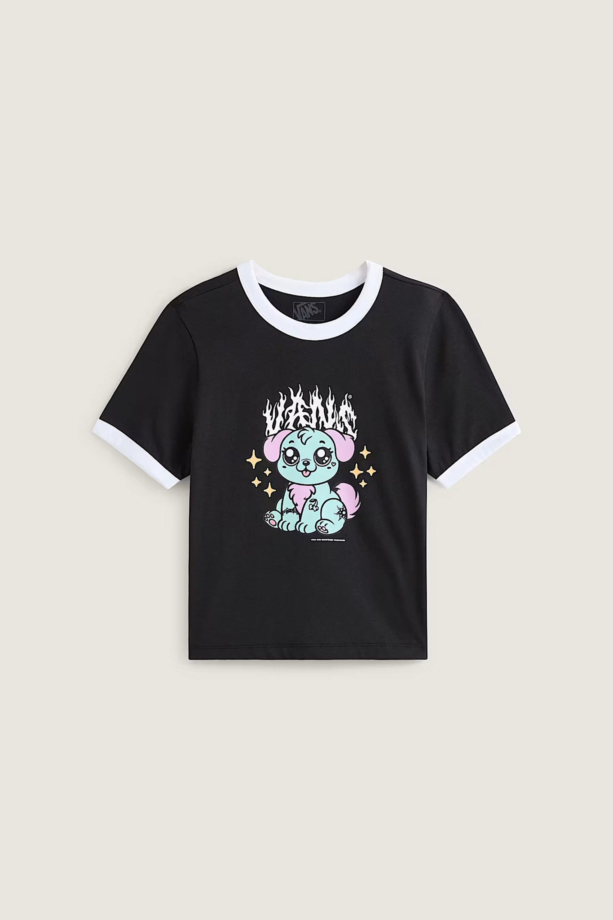 Vans Γυναικείο T-Shirt Classic Fit Puppy Ringer - Vn000W24Blk1 Μαύρο
