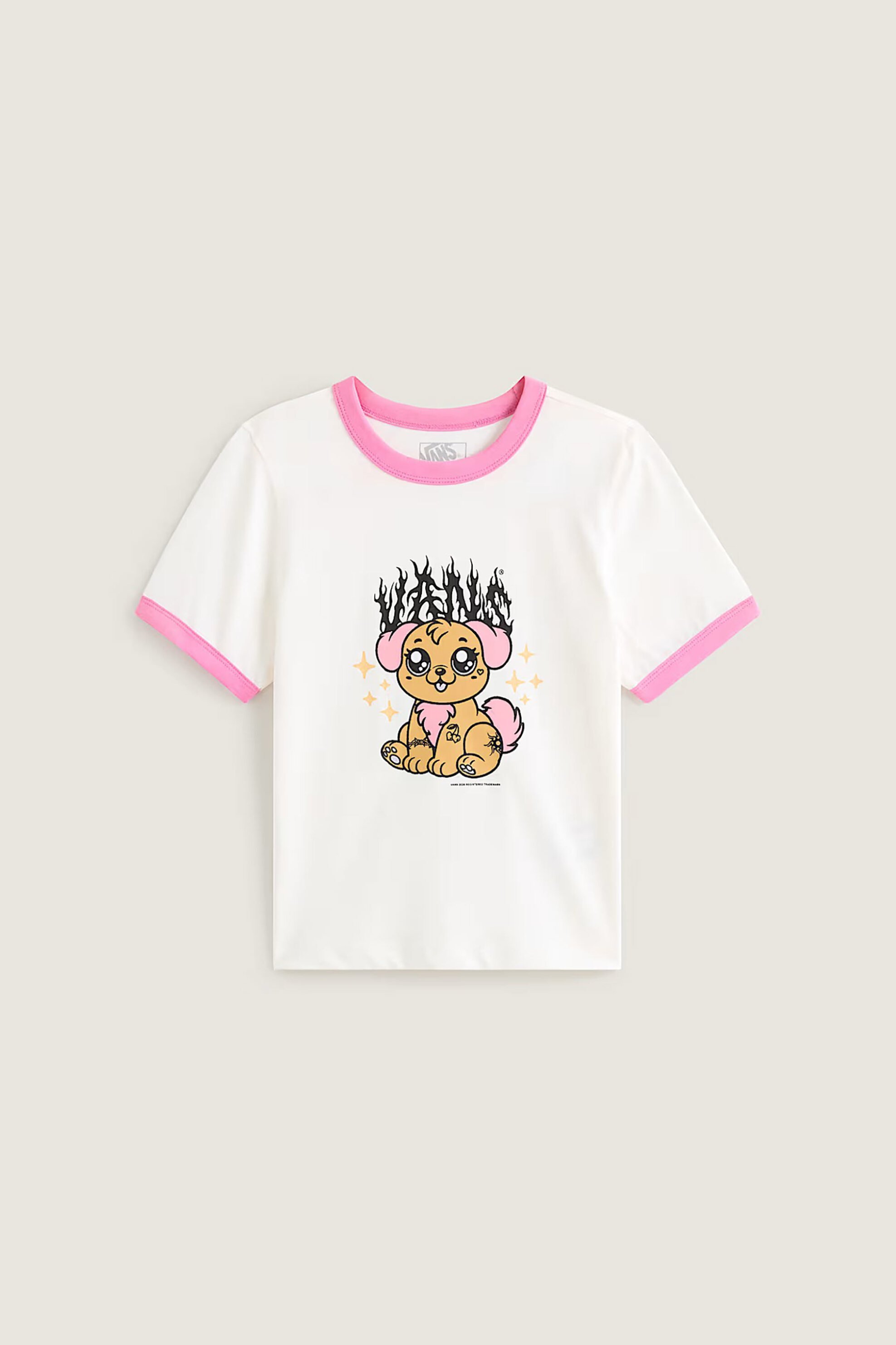 Vans Γυναικείο T-Shirt Classic Fit Puppy Ringer - Vn000W24C9F1 Λευκό