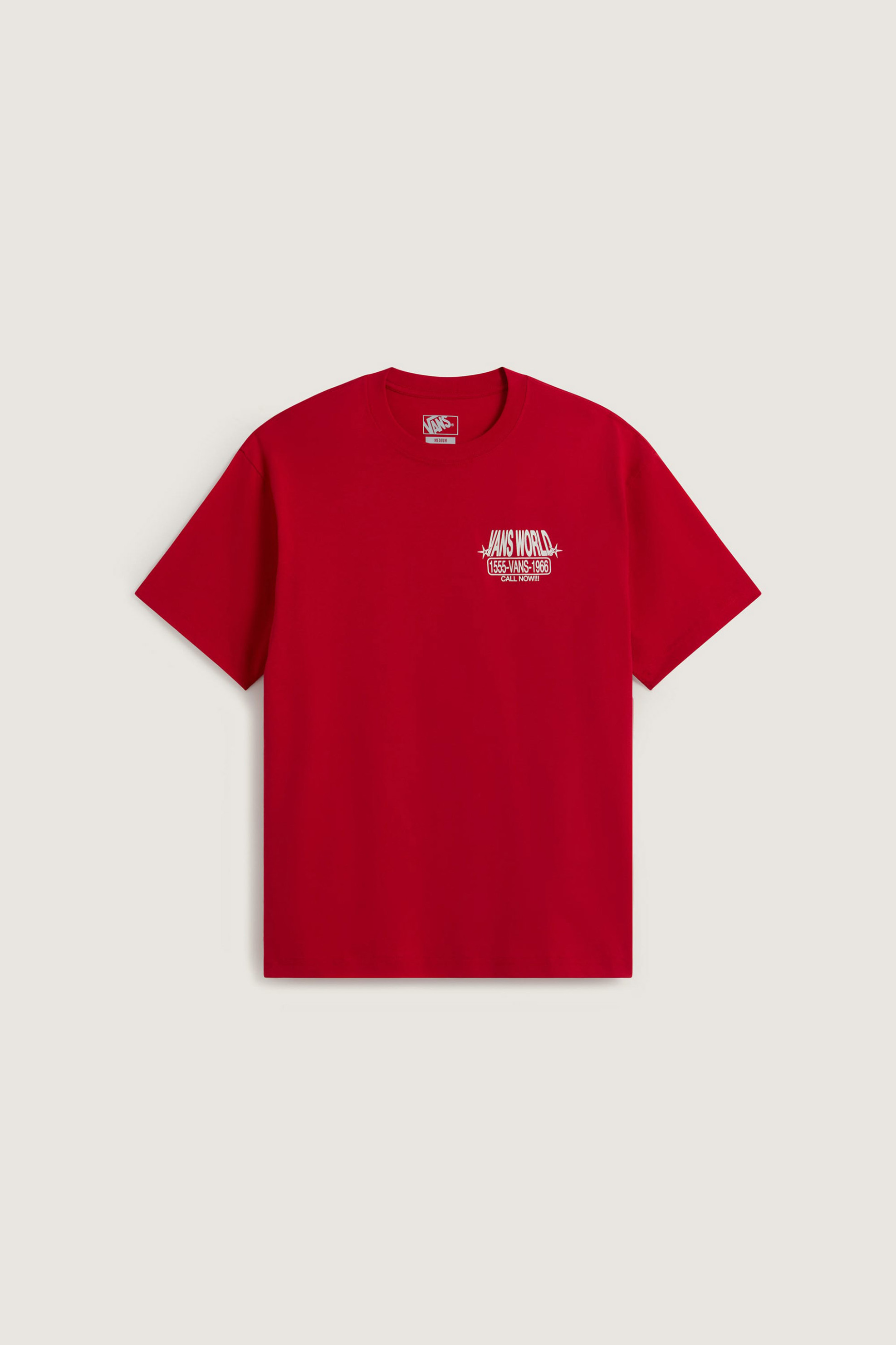 Vans Ανδρικό T-Shirt Classic Fit World Intl Ss - Vn0010Fyizq1 Κόκκινο