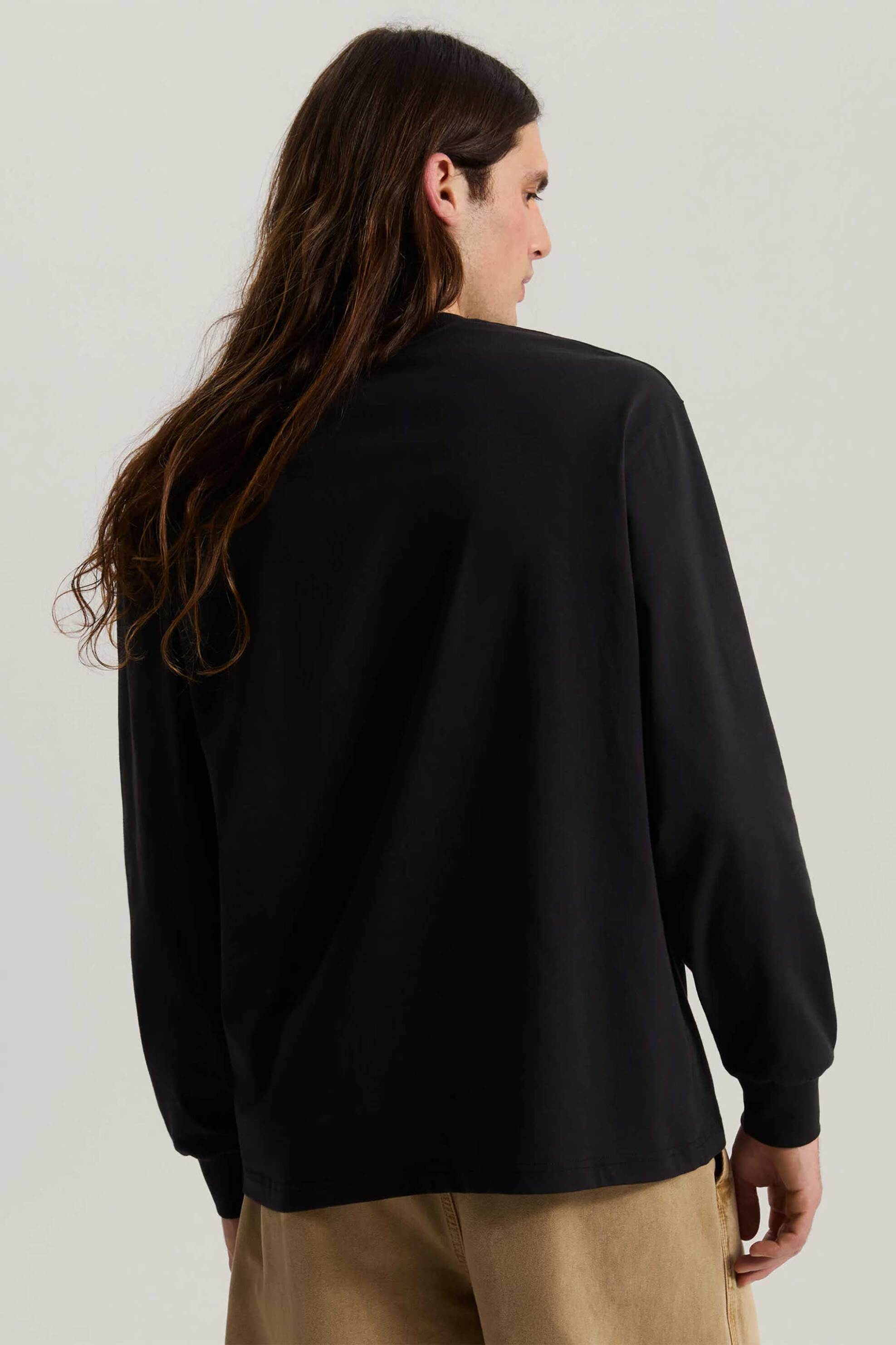 Vans Ανδρική Μακρυμάνικη Μπλούζα Loose Fit Left Chest Ii - Vn0010Fjblk1 Μαύρο