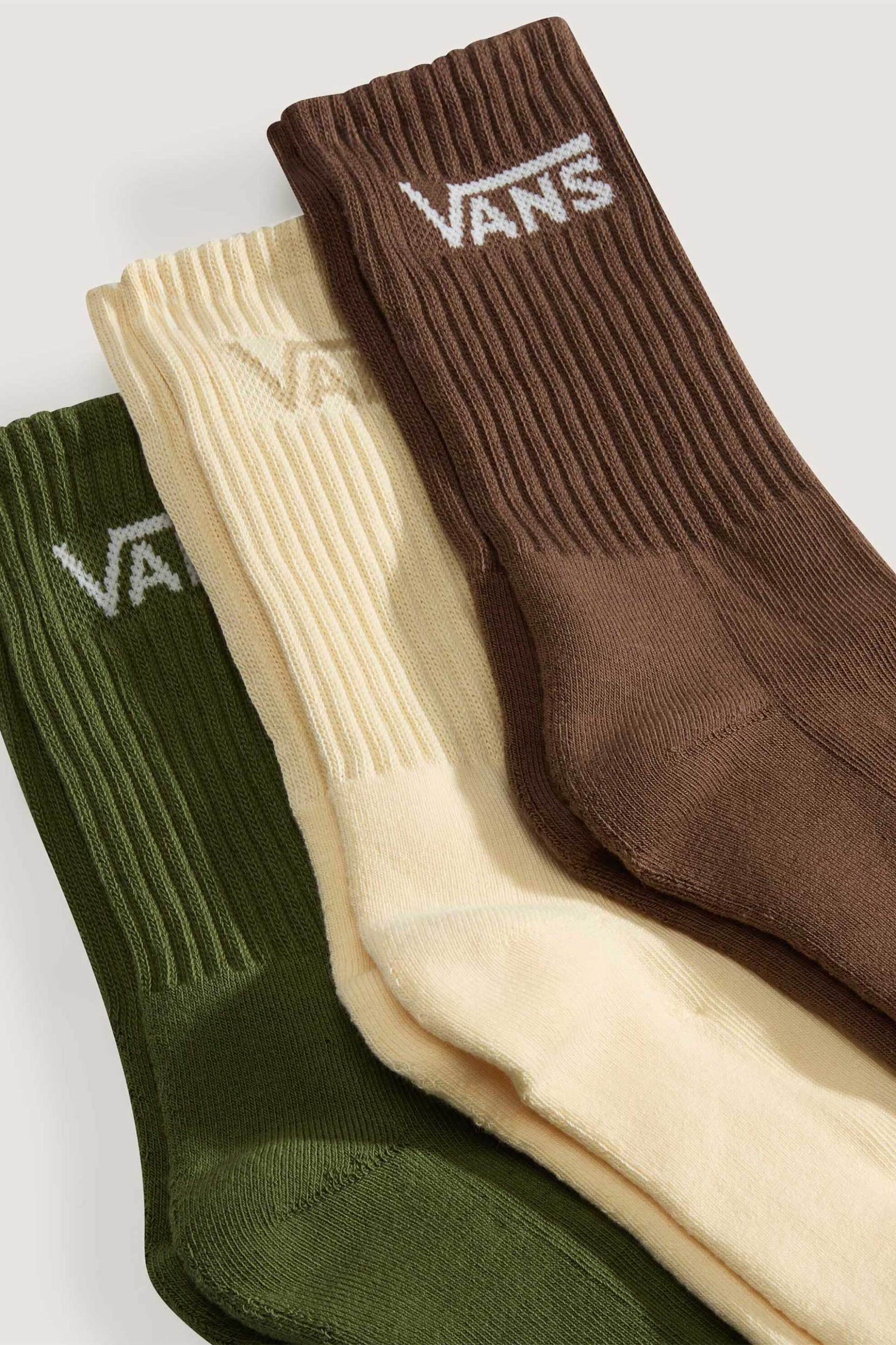Vans Σετ Unisex Μακριές Κάλτσες Classic Crew (3 Ζευγάρια) - Vn000Qbvgrk1 Καφέ