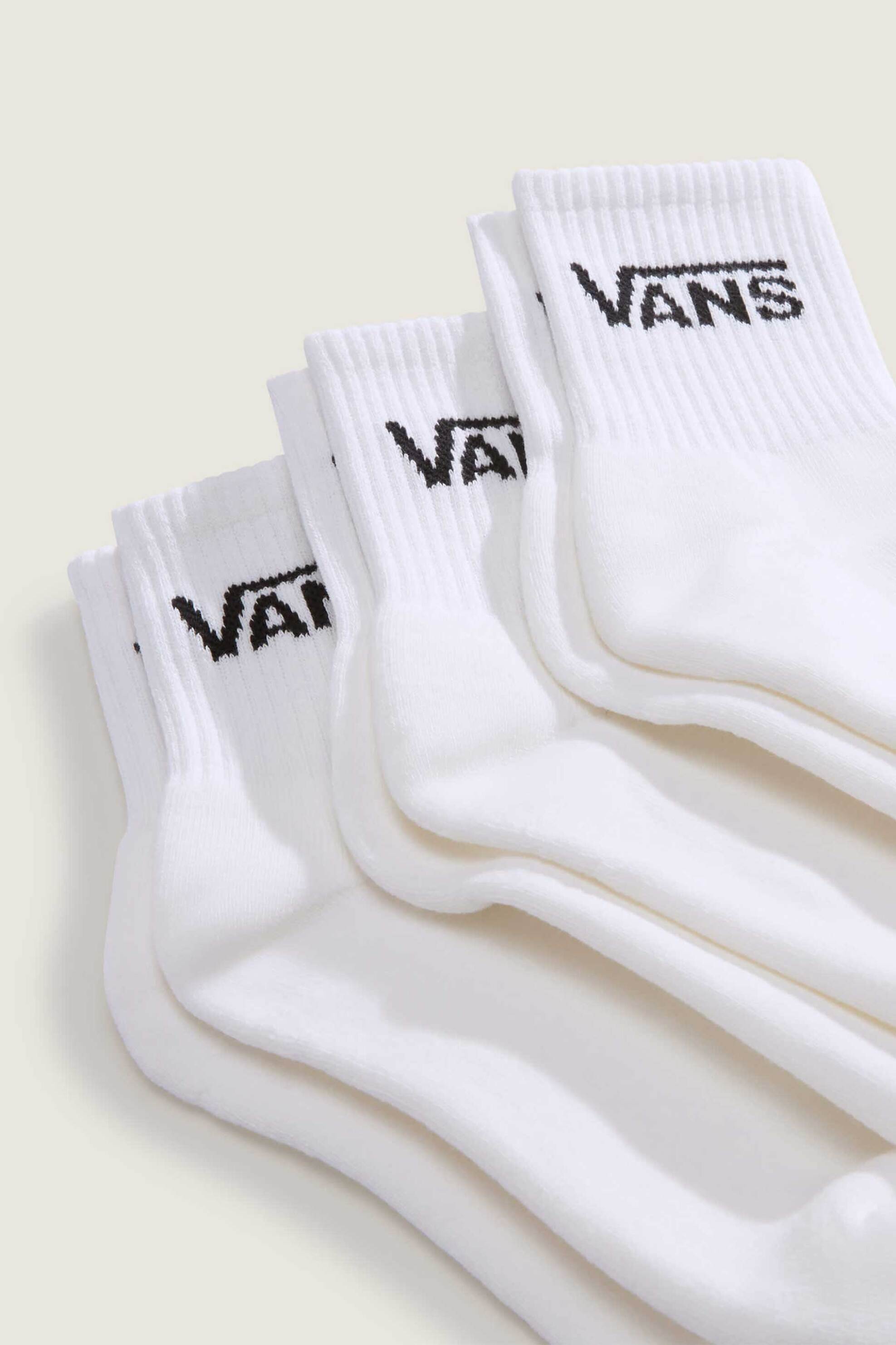 Vans Σετ Unisex Κοντές Κάλτσες Medium Classic Half Crew (3 Ζευγάρια) - Vn000Qbwwht1 Λευκό