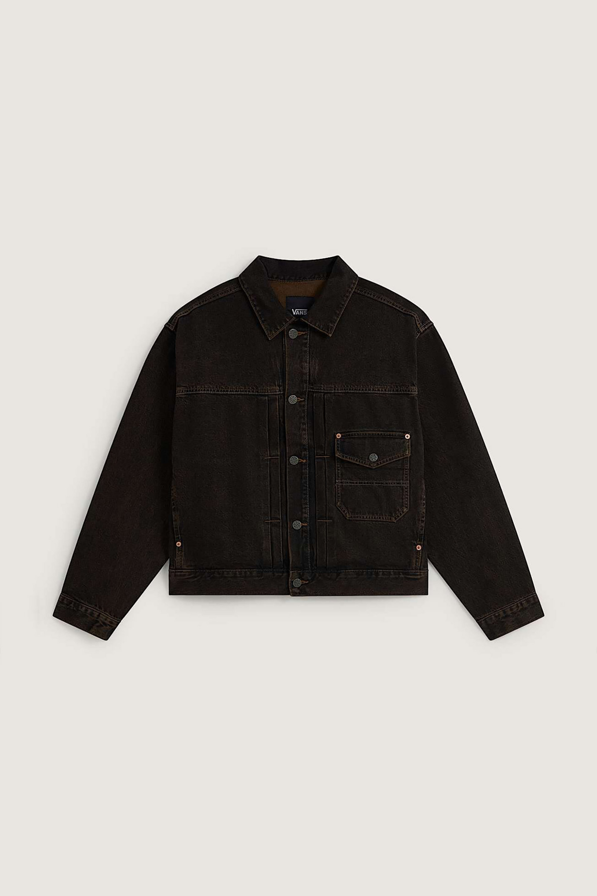 Vans Ανδρικό Denim Jacket Check 5 - Vn000Ub4Htp1 Καφέ Σκούρο