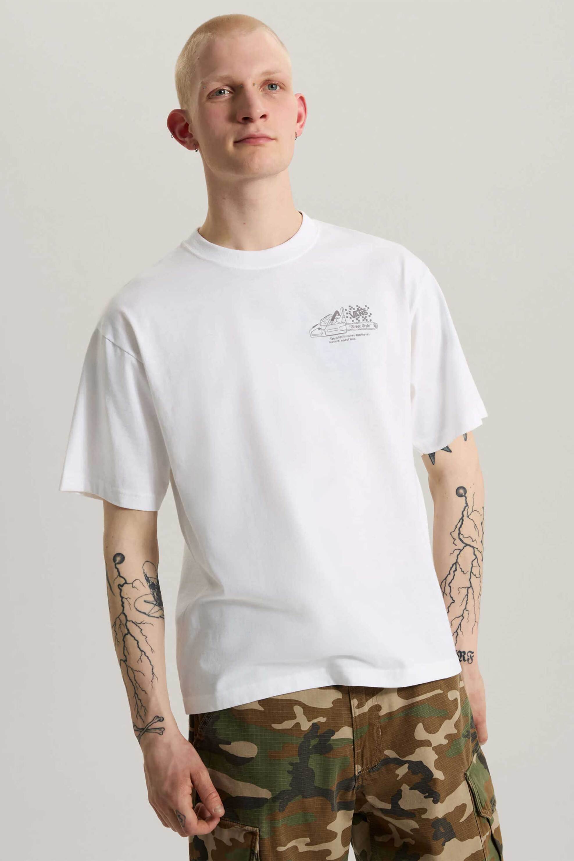Vans ανδρικό T-shirt Loose Fit "Dirt Trip" - VN000X02WHT1 Λευκό
