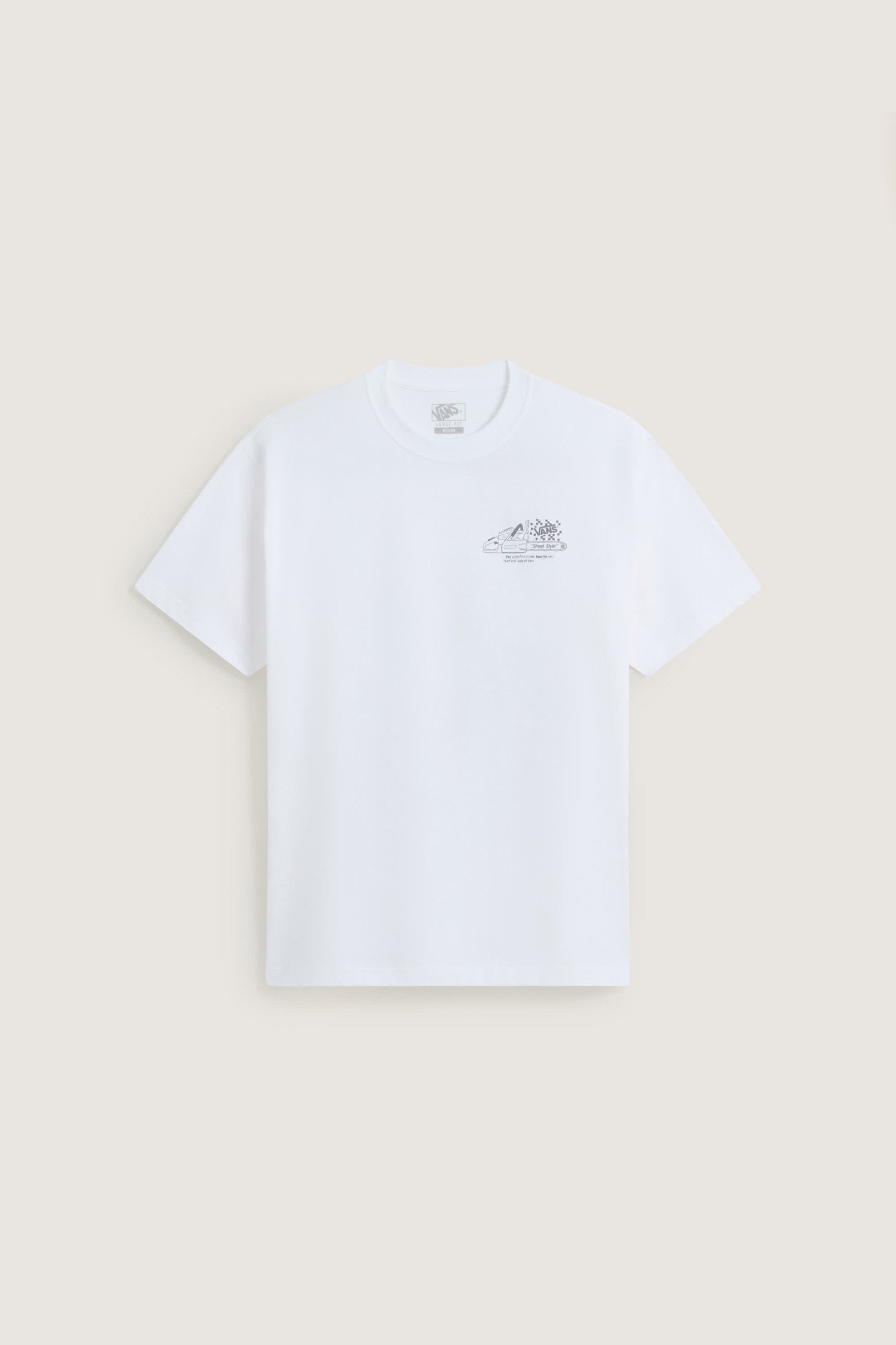 Vans Ανδρικό T-Shirt Loose Fit Dirt Trip - Vn000X02Wht1 Λευκό