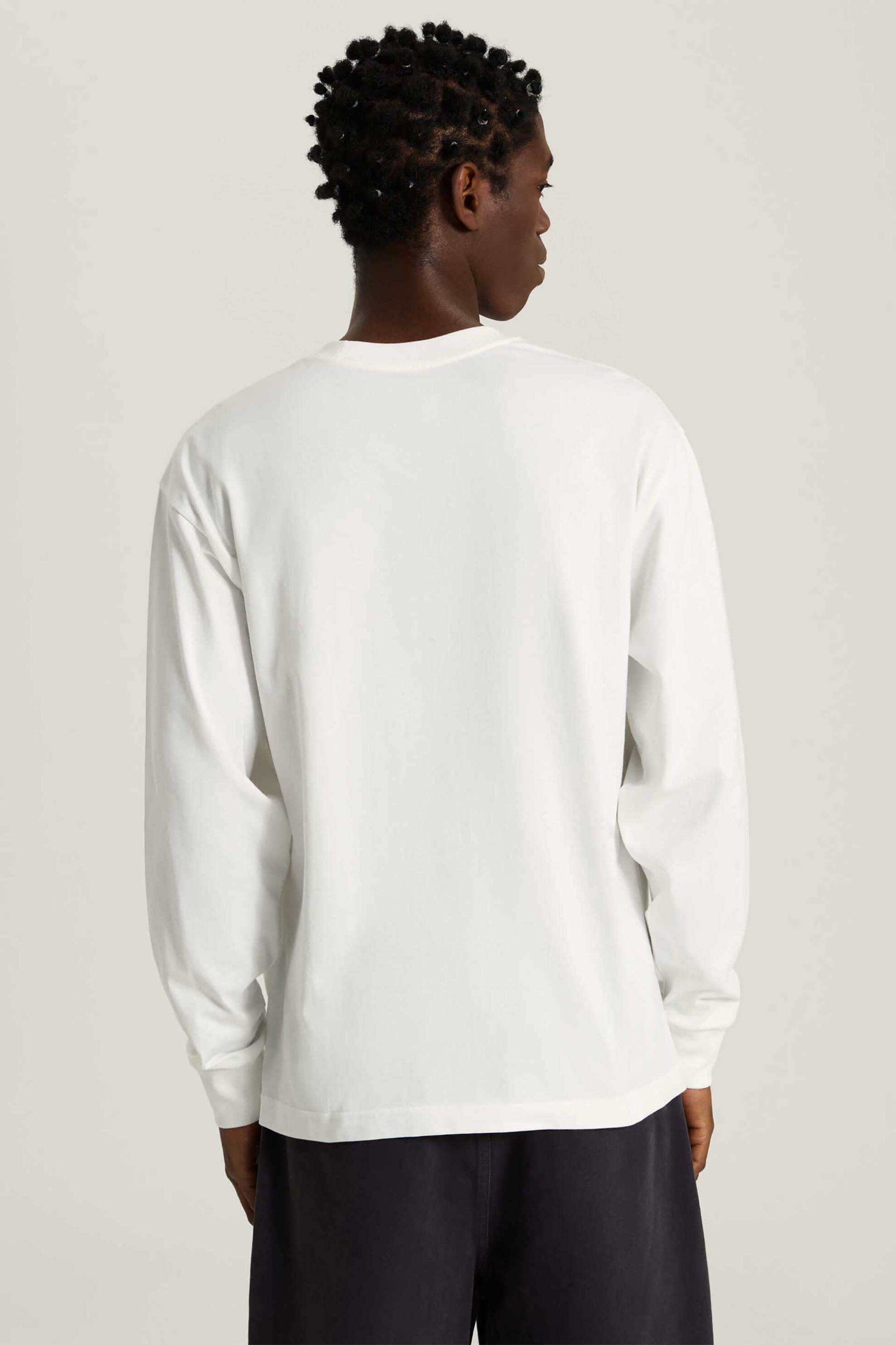 Vans Ανδρική Μακρυμάνικη Μπλούζα Loose Fit Left Chest Ii - Vn0010Fjwht1 Λευκό