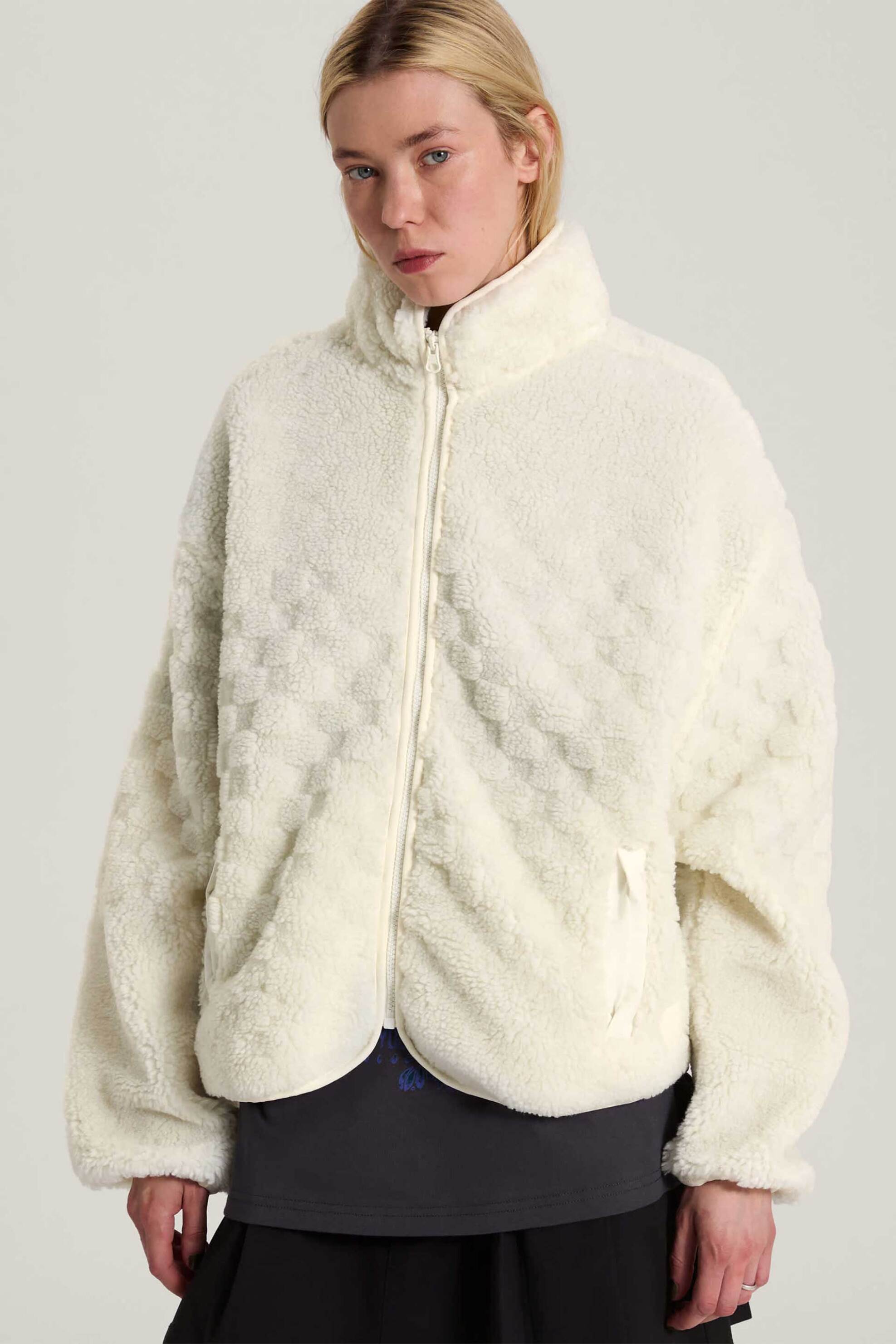 Vans γυναικείο fleece jacket με checkerboard ανάγλυφο σχέδιο 